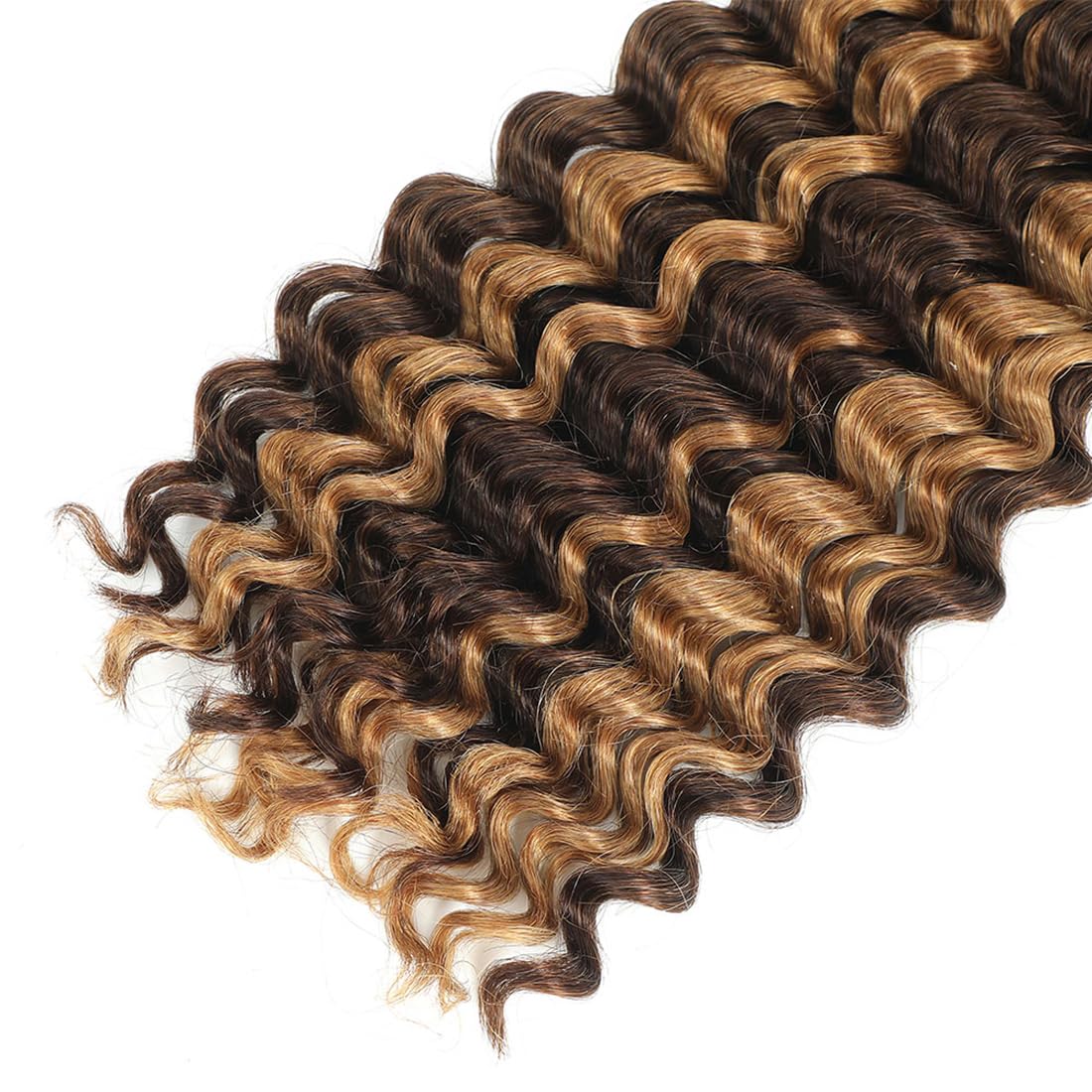 Deep Wave Bulk Bundles Human Hair for Braiding Crochet Hair for Bohemian Box Braids DSEKCAIN Highlight 100 Grams (2 of 50g)16 inch P4/27#
