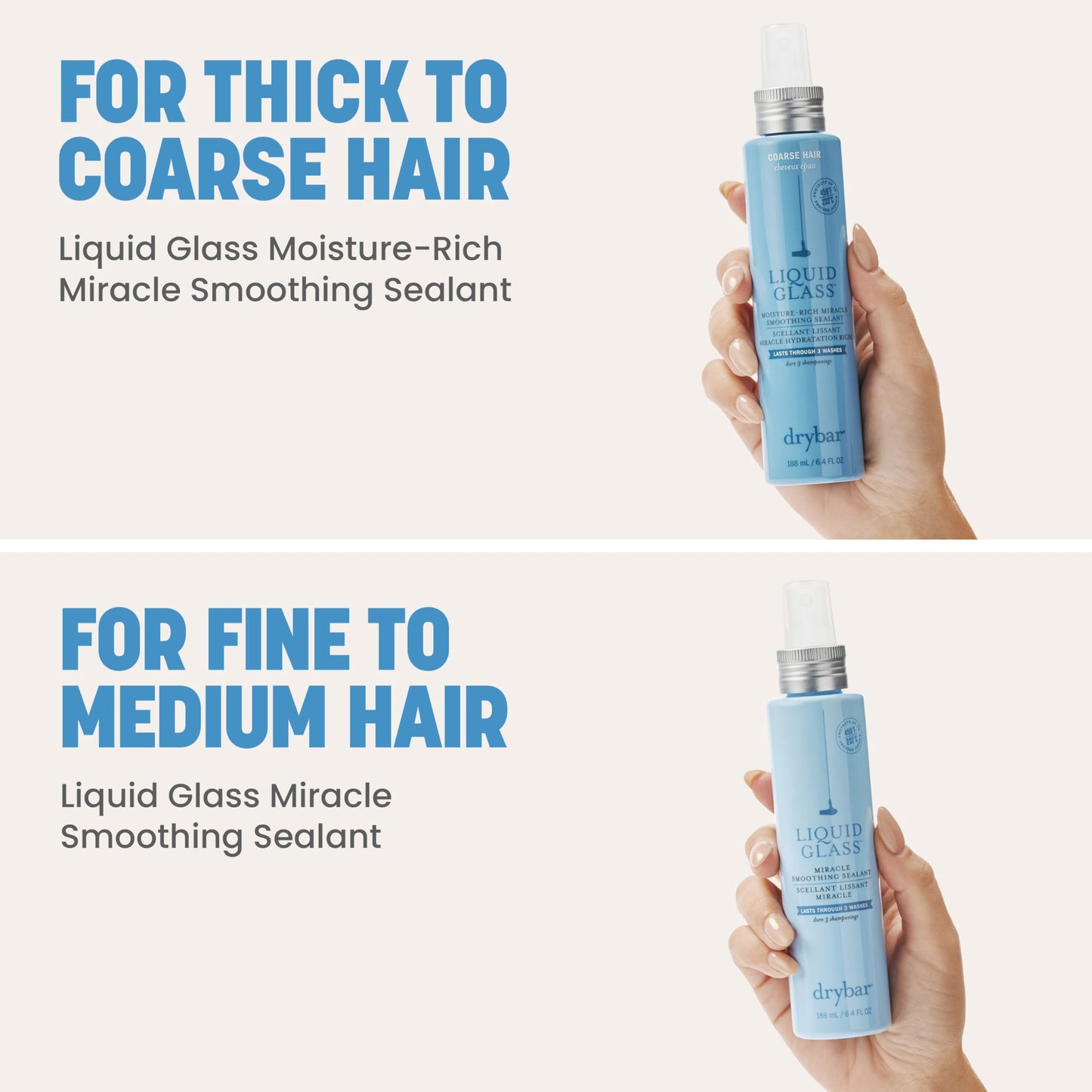 Drybar Liquid Glass Moisture-Rich Miracle Smoothing Sealant for Coarse Hair | Heat Protectant for Hair, Lasts through 3 Washes for Long-Lasting Frizz Resistance and High-Shine Finish