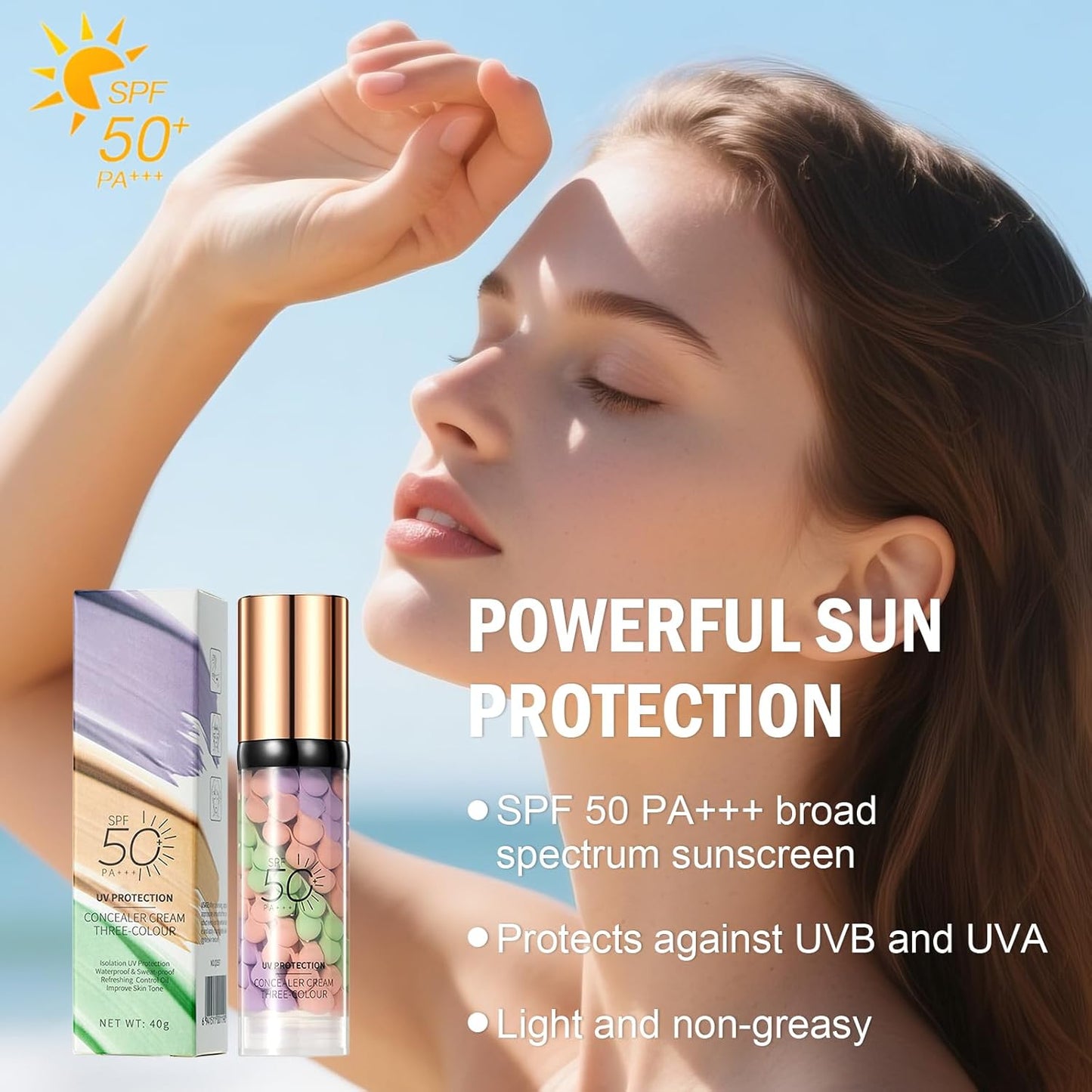 3 In 1 Face Primer with SPF 50 | Tone Adjusting, Oil Control, Moisturizing Serum for Bright Skin
