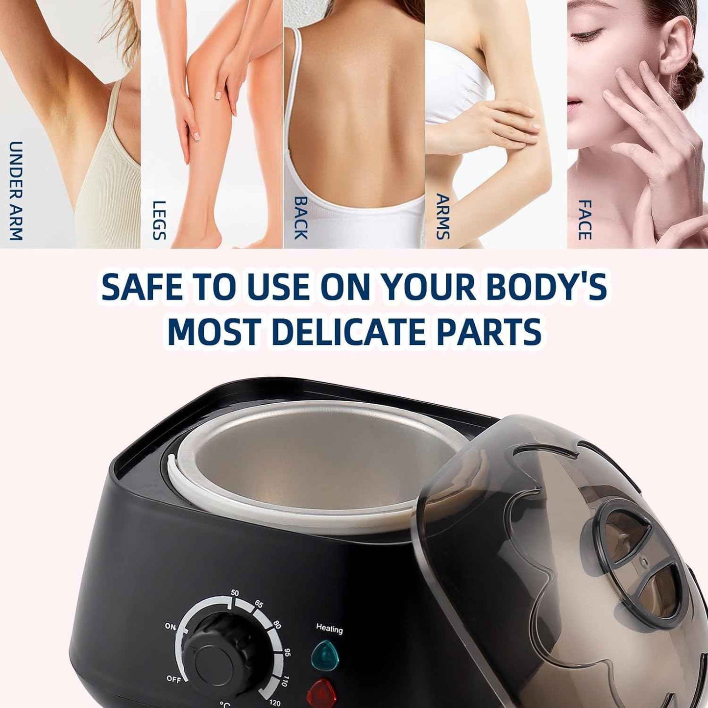 IeBilif Wax Warmer for Hair Removal, Wax Pot for Hair Removal Professional with Through Lid, 17oz Wax Heater for Body Waxing (Black)