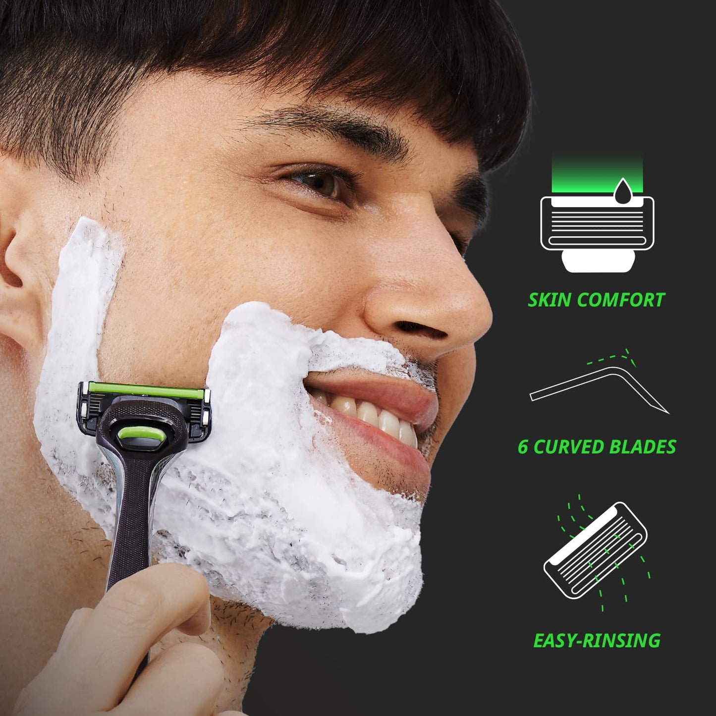Dorco Pace 6 Pro - Six Blade Razor System with Trimmer - 10 Pack (1 Handle + 10 Cartridges)