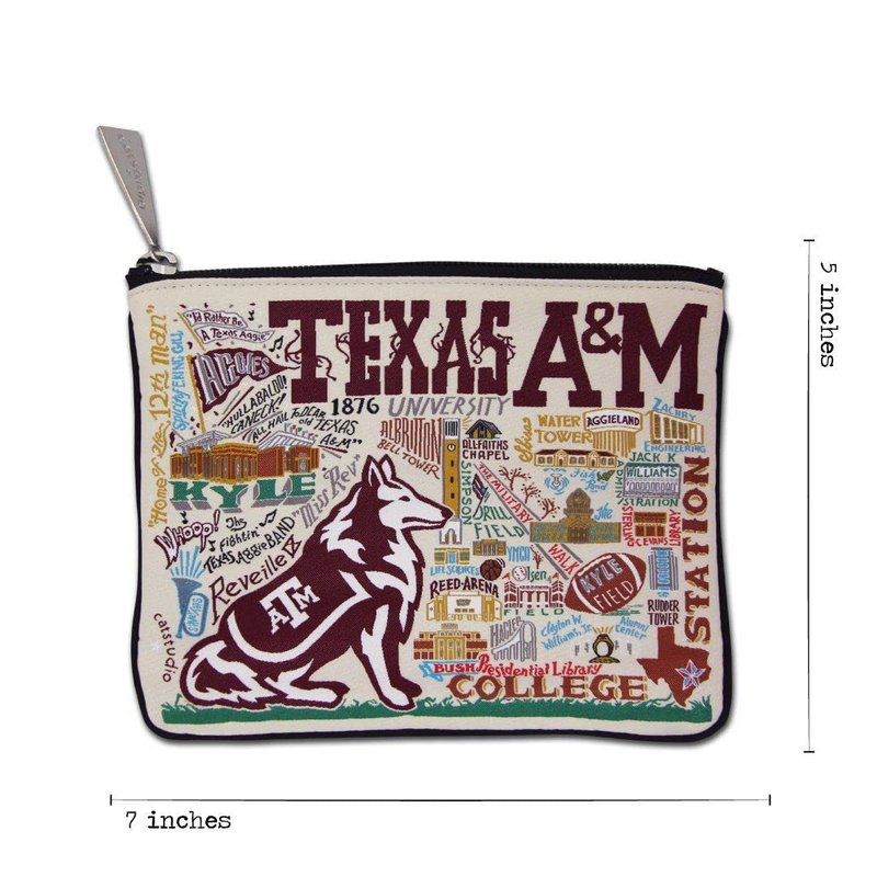 Catstudio Zipper Pouch, Texas A&M University Travel Toiletry Bag, 5 x 7, Ideal Makeup Bag, Dog Treat Pouch, or Purse to Organize Supplies for Grads & Alumni
