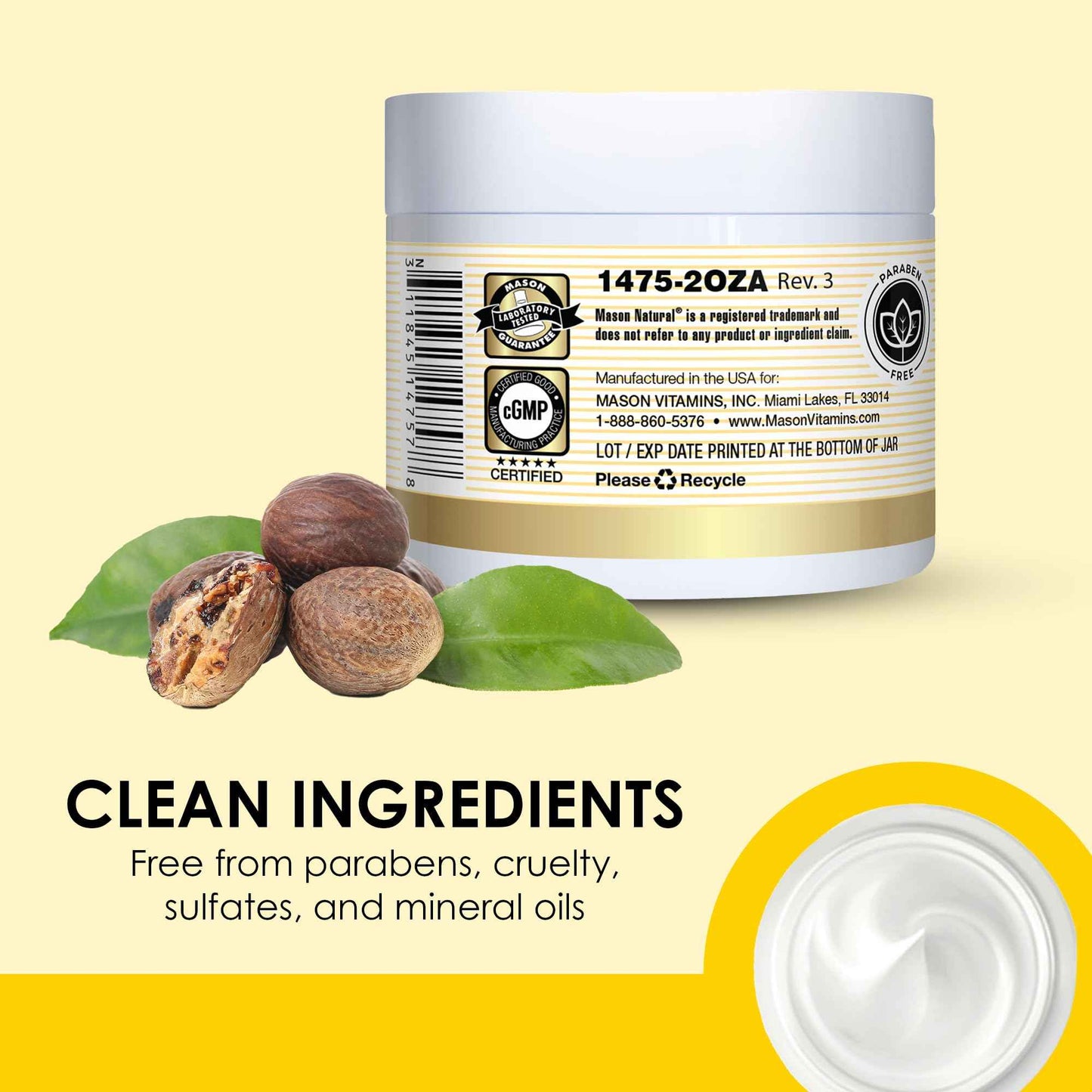 MASON NATURAL Collagen Premium Skin Cream, Women’s Anti,Aging Face & Body Daily Moisturizer for Hydration & Firmness, Pear Scent, 2 oz each (3 Pack)