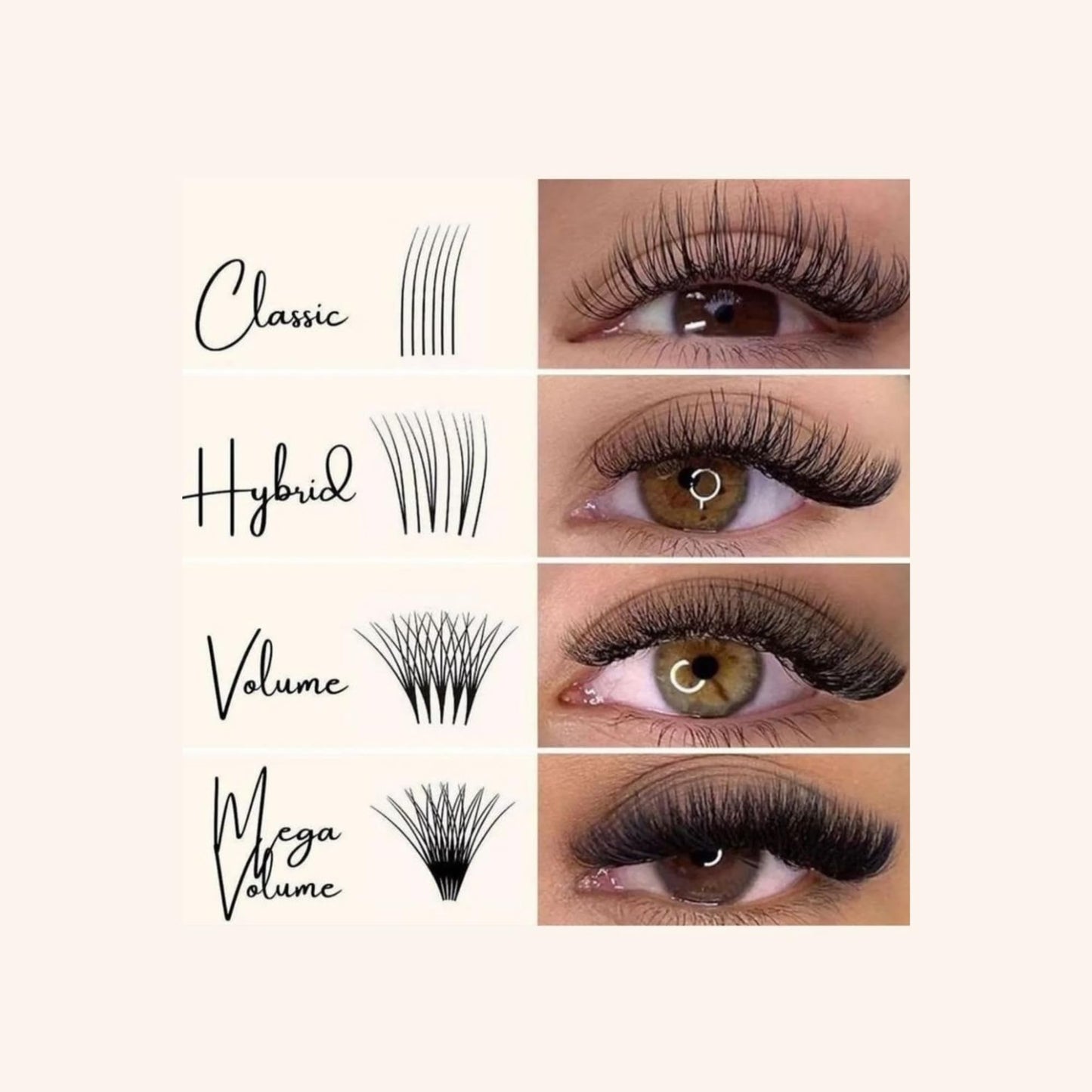 C Curl Mixed Lash Trays by SoCal Beauty - Faux Mink Eyelash Extensions (6-15mm), 20 Rows per Tray, Color-Coded, Aluminum Backing & Window View - Salon Quality Lashes
