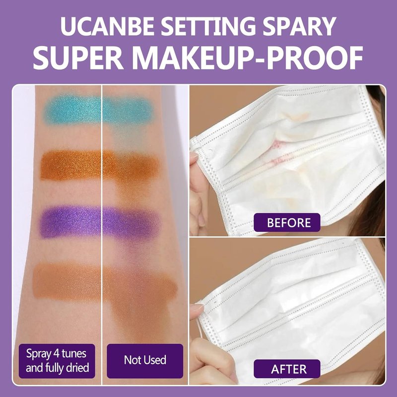UCANBEMAKEUP Long Lasting Makeup Setting Spray Kit - Hydrating Matte Finish Mist & Travel Size 6.76 Fl Oz