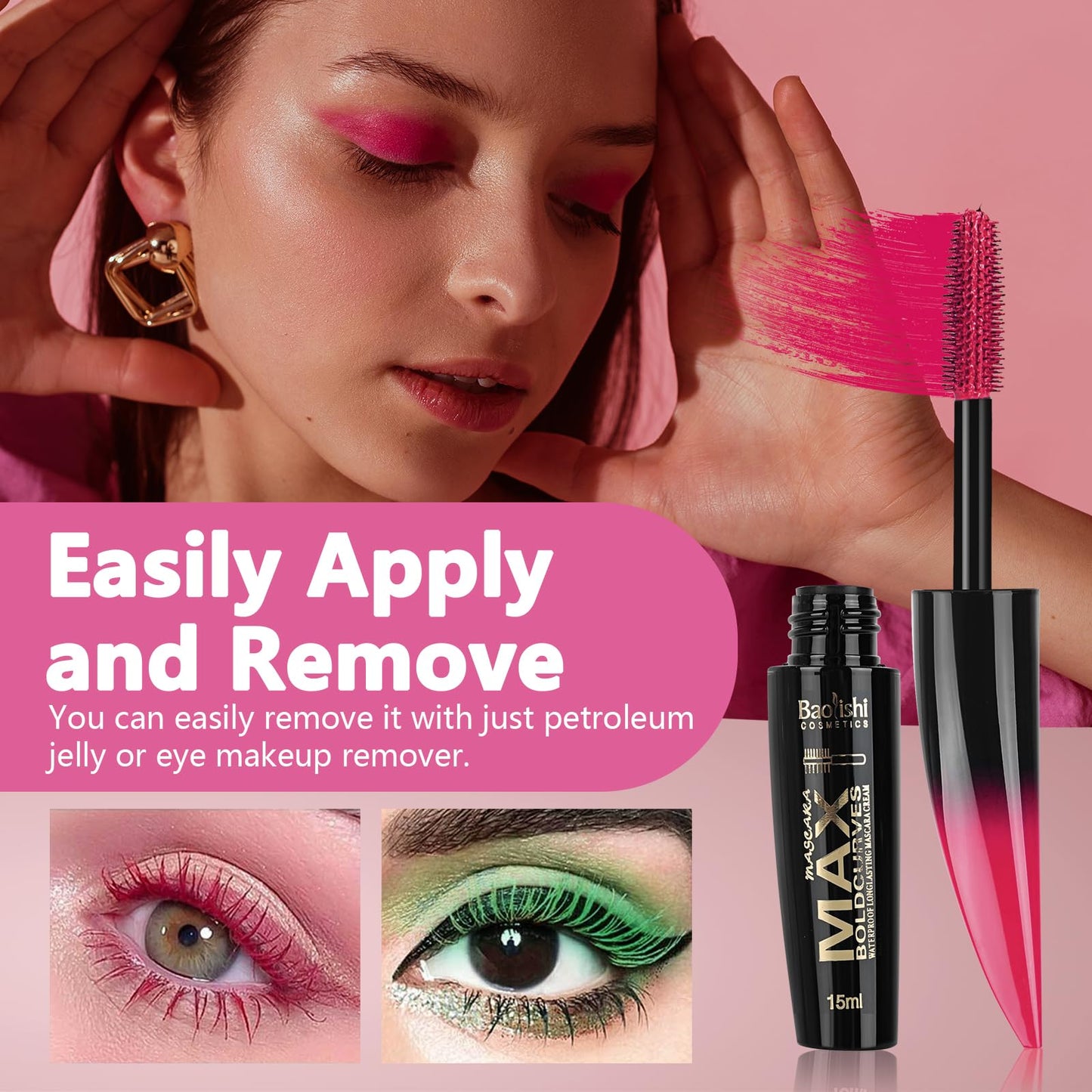 Joyeee 6 Colors Mascara Set, Colorful Mascara Waterproof Long-lasting Volumising Lengthening Curling, Create 3D Charming Eye Makeup, Brilliant Halloween/Christmas Gift Set for Women Teenage Girls#1