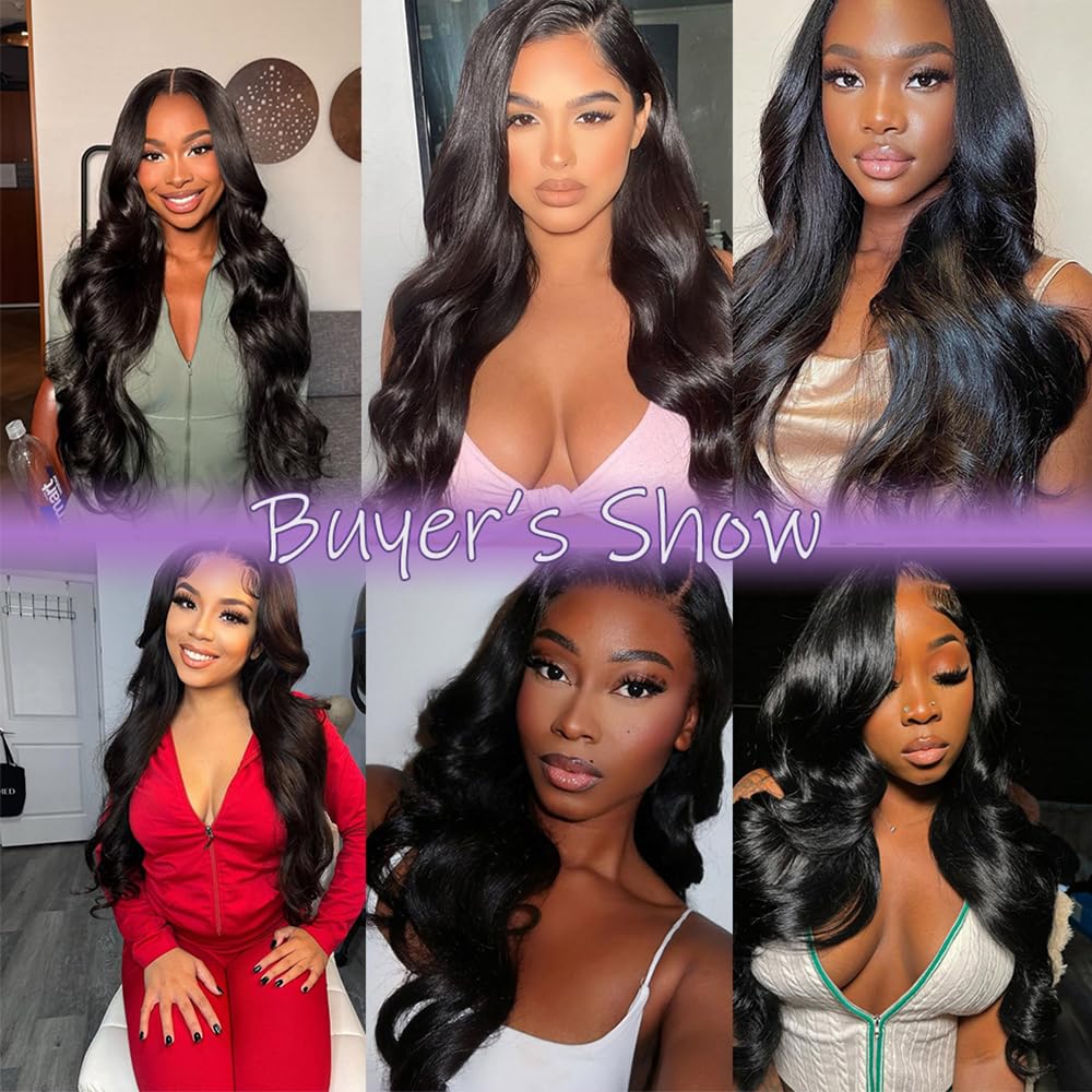Body Wave Human Hair Bundles - 100% Unprocessed Brazilian Virgin Hair Extensions | 10, 12, 14 Inch Natural Color for Black Women