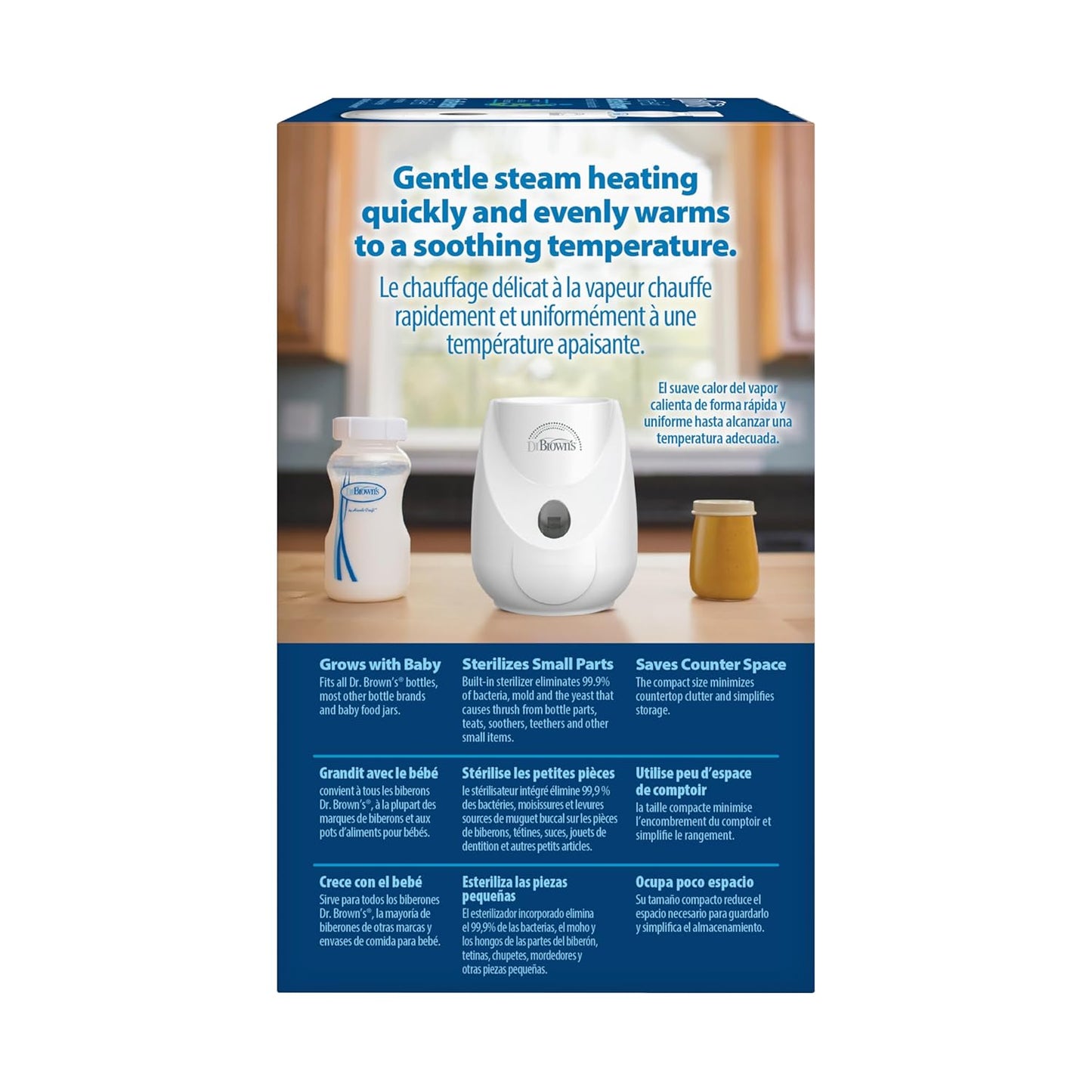 Dr. Brown's Baby Bottle Warmer & Sterilizer - BPA-Free Plastic | Fast Heating for Bottles & Food Jars