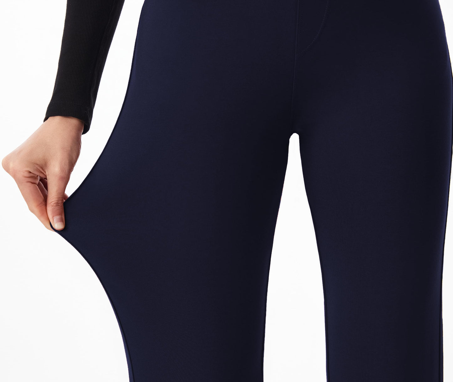 AFITNE Women's Yoga Dress Pants Stretchy Straight Leg Bootcut Work Travel Pants Business Office Casual Slacks with Pockets 31" Navy, L