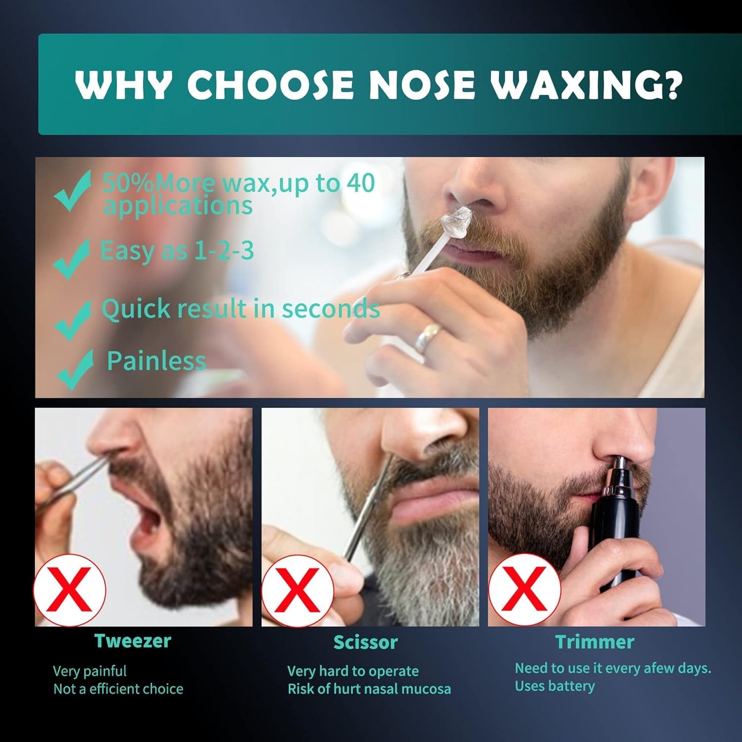 300 Pcs Wax Sticks, Nose Wax Kit Accessories, Waxing Sticks for Nostril Nasal Cleaning, Ear Face Eyebrows Hair Removal for Men Women