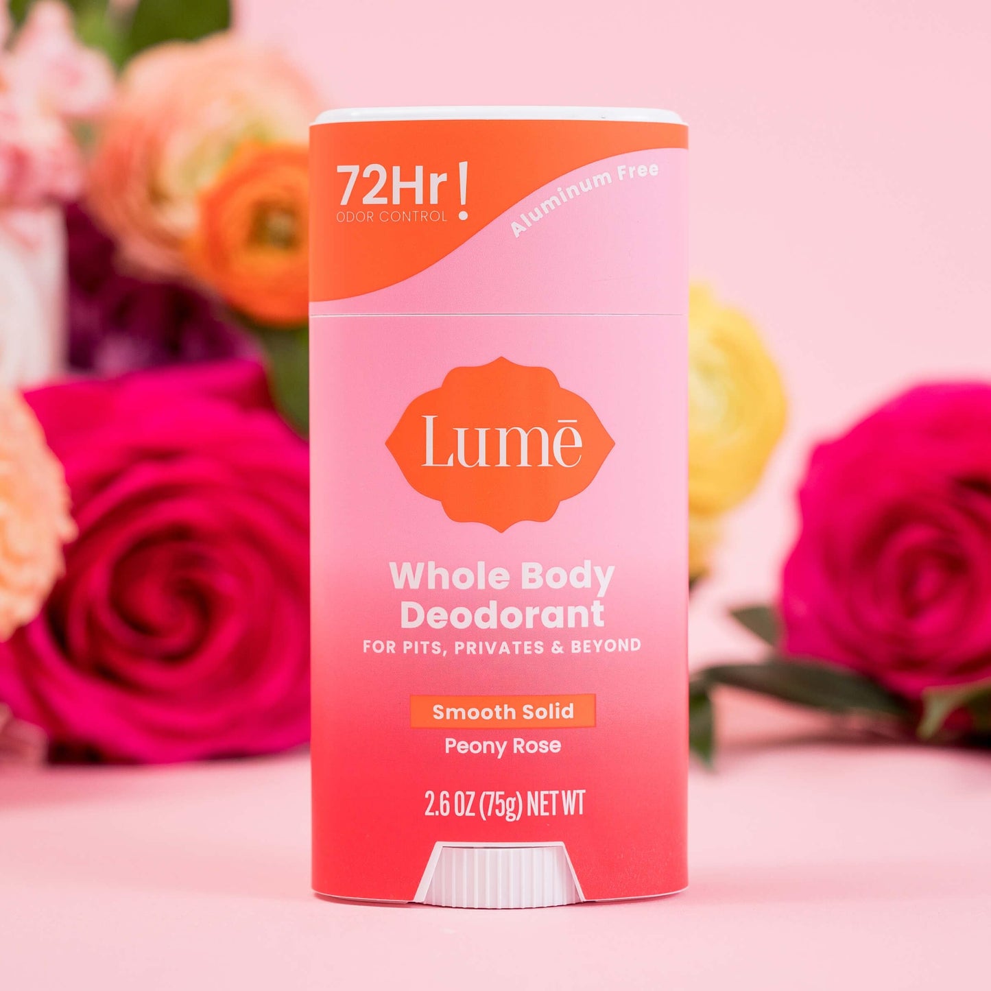 Lume Whole Body Deodorant And Soap - 2.6 Ounce Smooth Solid Stick With 72 Hour Odor Control (Pack of 2) and 5 Ounce Triple Milled Soap (Pack of 2) - Aluminum and Baking Soda Free (Peony Rose)