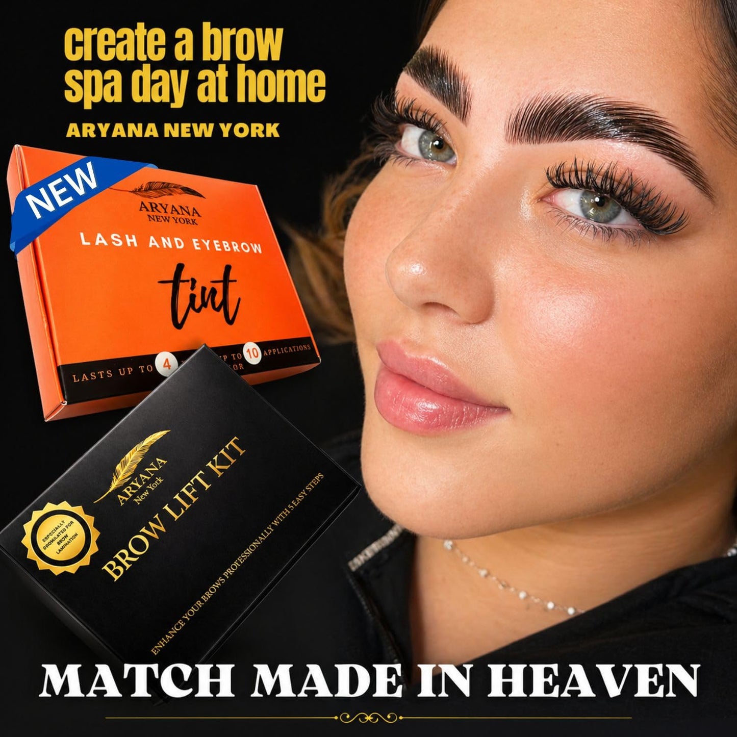 ARYANA NEW YORK Eyebrow Lamination Kit | Brow Lift Kit | At Home DIY Brow lamination | Instant Professional Lift For Fuller Eyebrows | Brow Brush And Micro Brushes Added