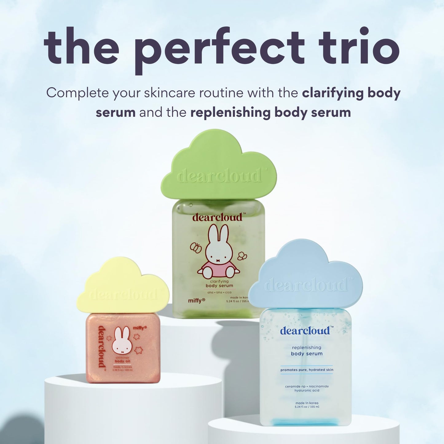 dearcloud Miffy Shimmer Body Oil – Hydrating Body Oil with Vitamin E & Squalane for a fresh, shimmering glow (3.38 fl oz)