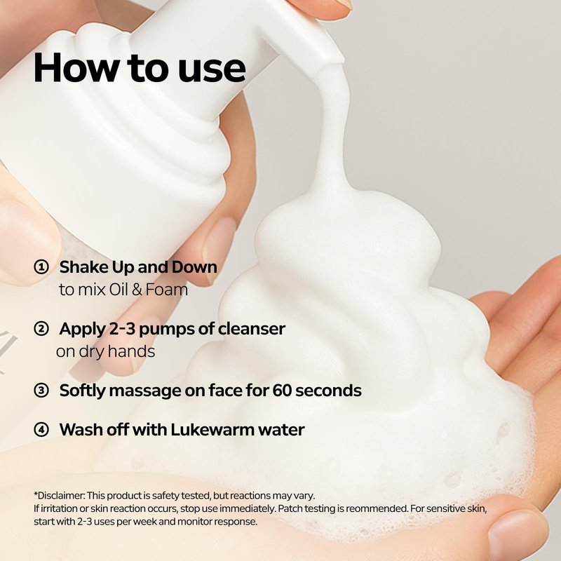 LYLYL Easy Bubble Jojoba Latte Cleanser, 9 Grain Based Ingredients, Oil&Foam Cleanser, EWG Green Ingredients, Double Cleansing, All Skin Types, No Dry Tight Feeling, Korean Skincare, 6.59 fl.oz/195ml