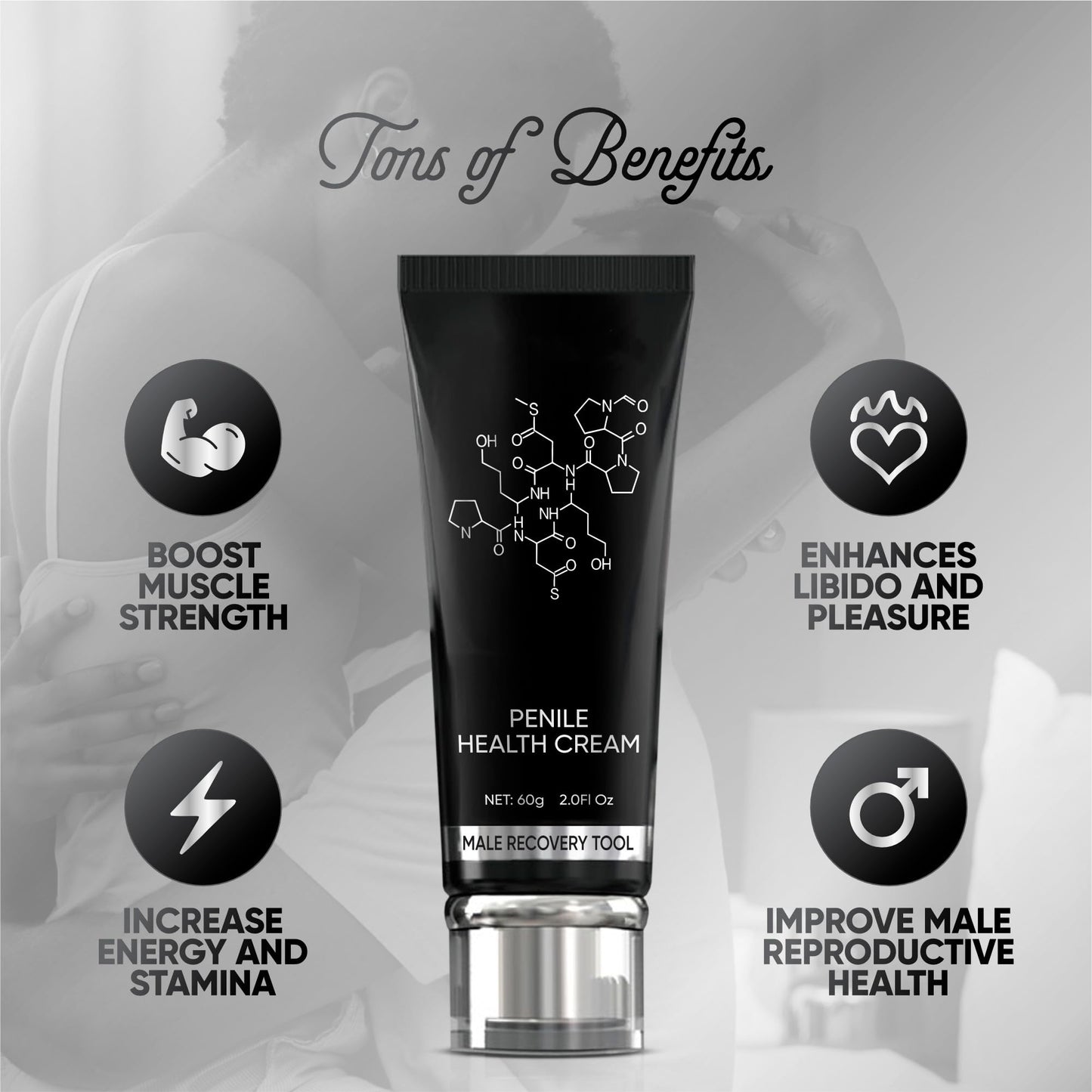 Irvy Penile Health ED Cream for Men to Get Hard Fast - Acting Male Topical Cream, 1.75 Fl Oz – Male Re-Vitalize Formula Med3000 Gel for Men for Moisturizing, Soothing, and Enhancing Comfort