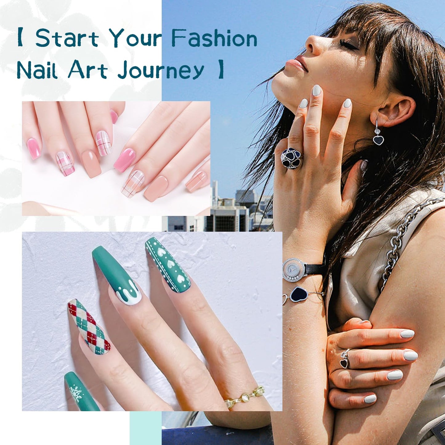 JODSONE Gel Nail Set 20+3 Colors High Shine Gorgeous Gel Polish Base Top Matte Coat Nice Gifts Show Charm