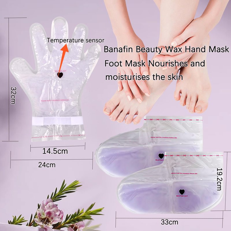 BACTIBLAST Paraffin Wax Gloves,The Paraffin Wax for Hand and Feet,Paraffin Hand & Foot Treatments and Booties Set for Intensive Hydration At Home Or Spa(Lavender) 2 Pair Hand & Foot Wax Gloves