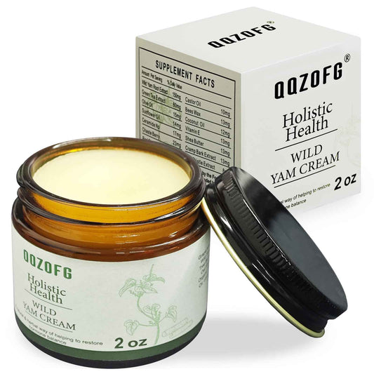 QQZOFG Wild Yam Cream, Organic Cream with Natural Ingredients, Suitable for All Skin Types, Comfort for Women, 2oz/60g