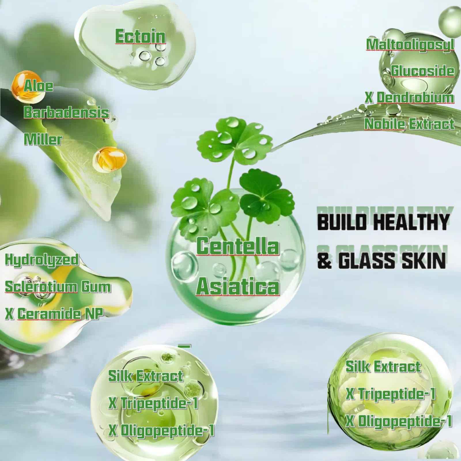 DTE NATURAL BEAUTY Centella Face Mask Sheet – Hydrating & Soothing Skincare for Sensitive & Dry Skin, Moisturizing Facial Masks for Women, Home Spa & Self-Care Gift Set