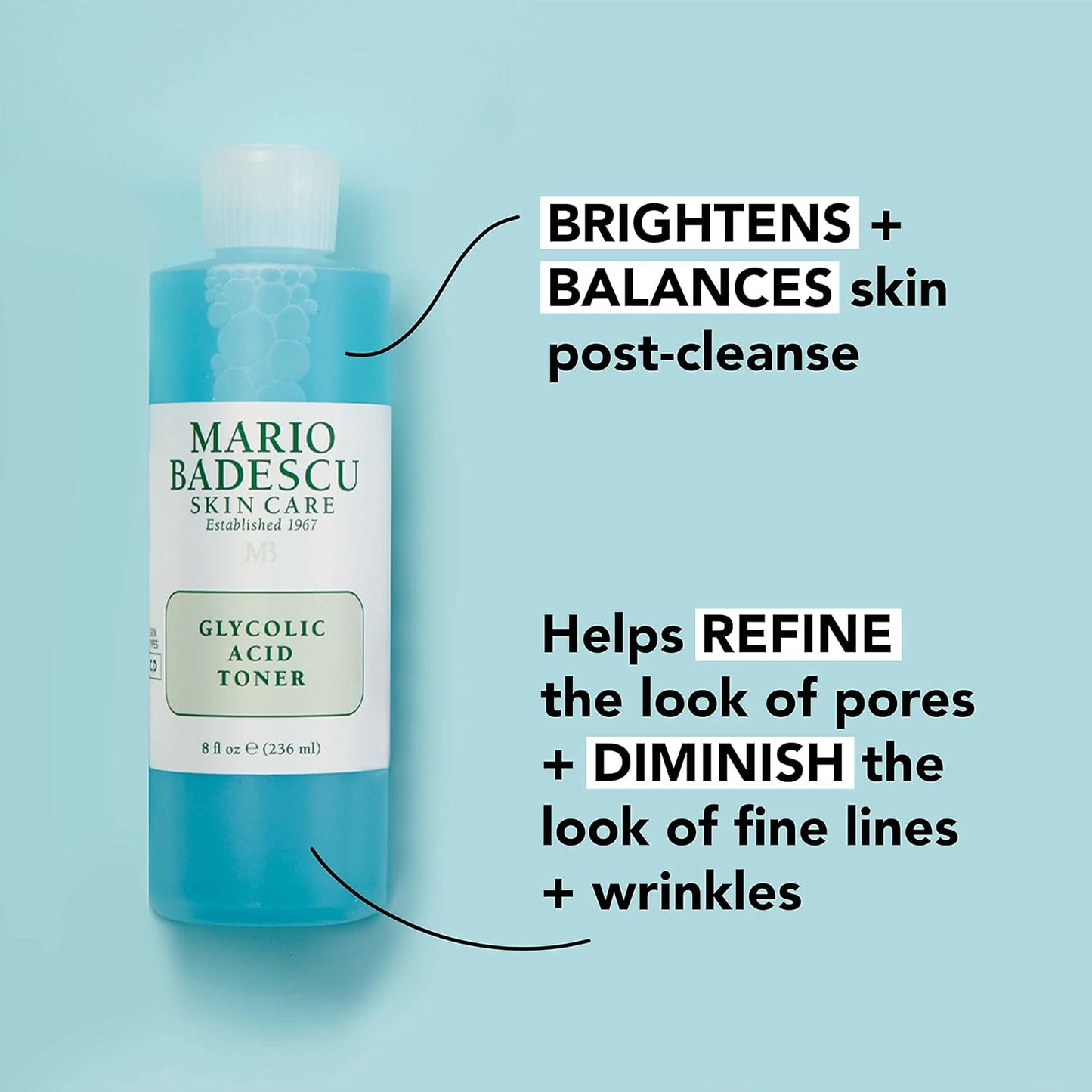 Glycolic Acid Toner - Alcohol-Free Facial Toner for Aging Skin | Exfoliating with Antioxidant Grapefruit Extract