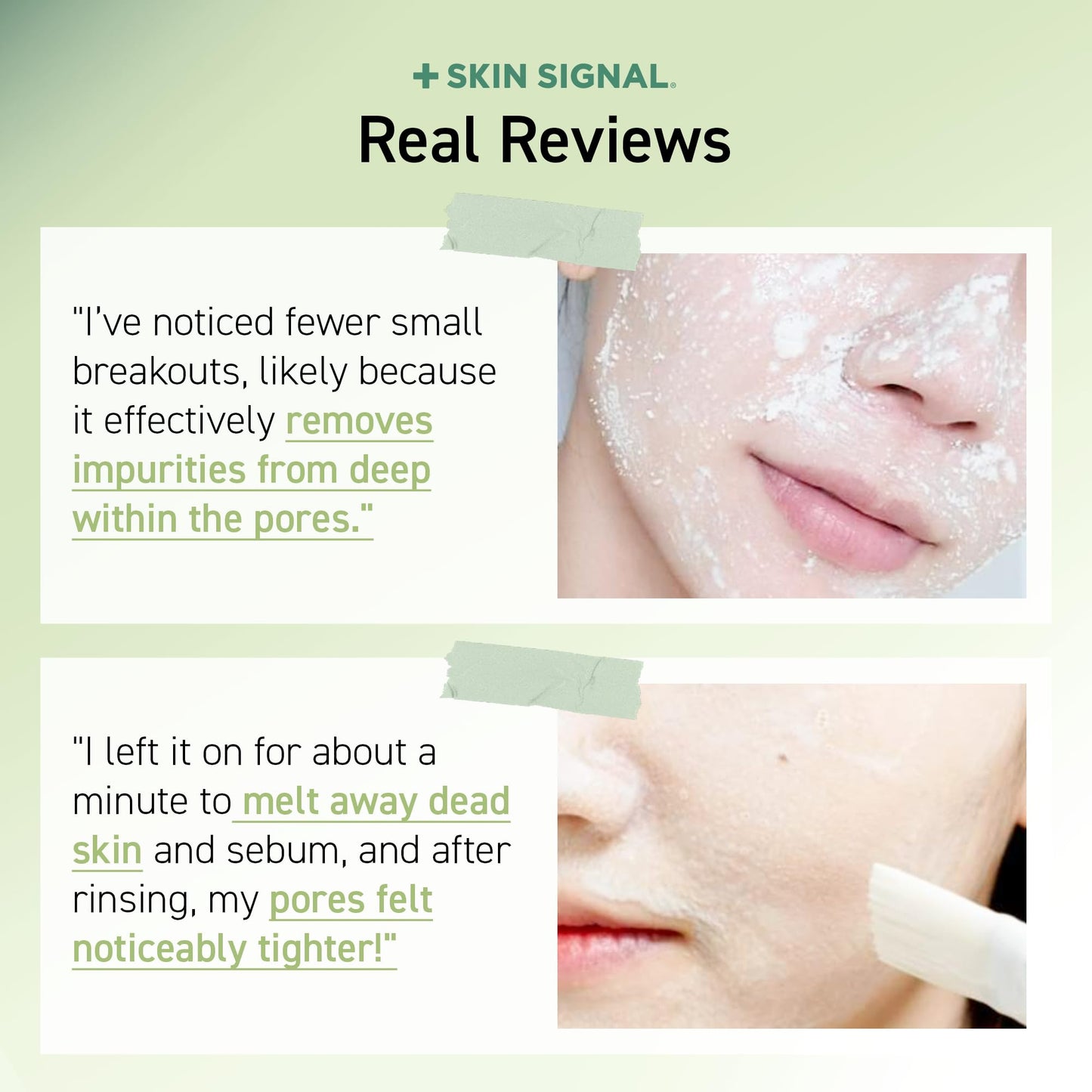 SKIN SIGNAL Green Clay Enzyme Cleanser, Whitehead Remover Powder Cleanser, Deep Pore Cleansing with PHA, Gentle Exfoliating Face Wash, Facial Scrub for Blemish-Prone Skin, Korean Skin Care