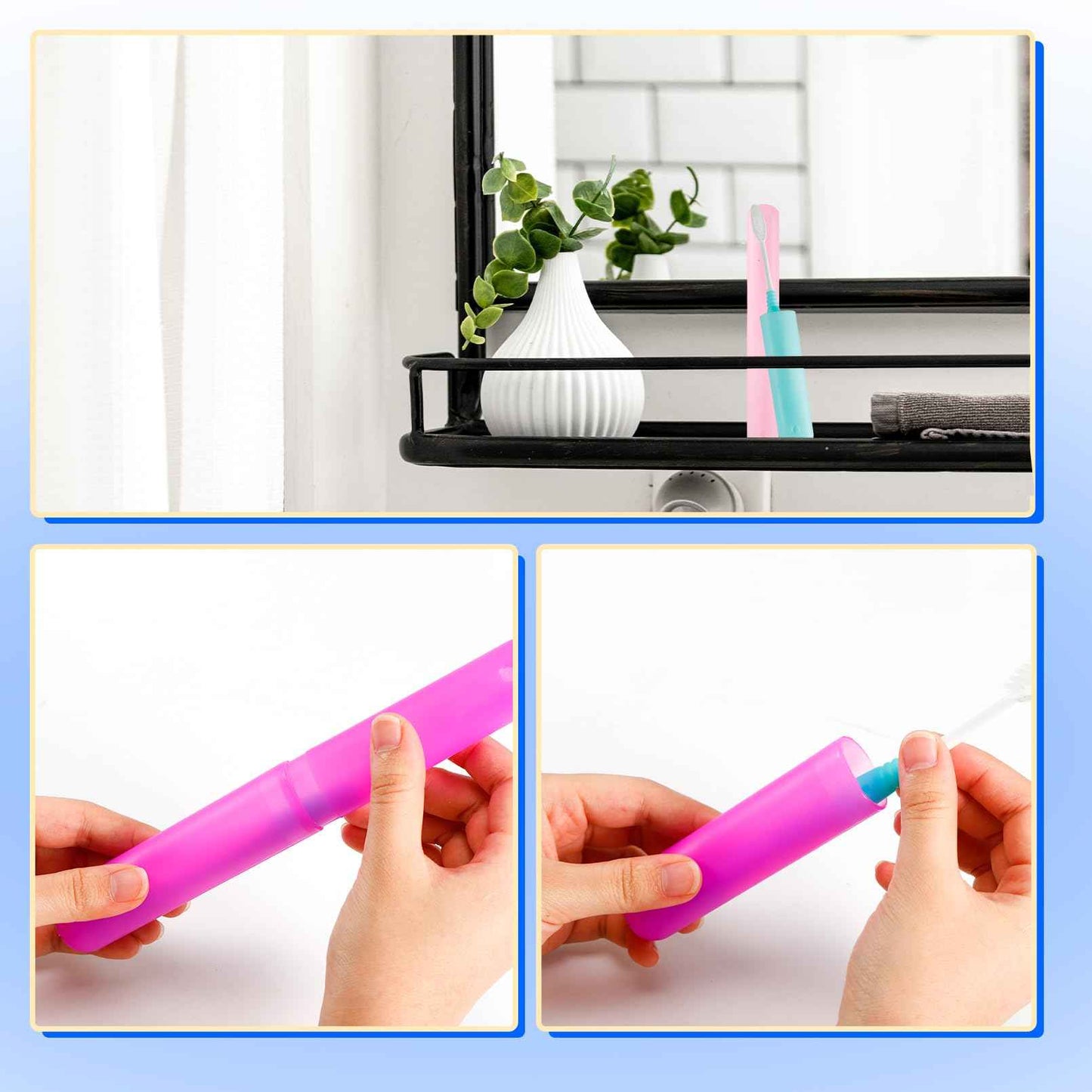 Dyrfolm 48 PCS Toothbrush Case Set,Travel Toothbrush Case,Plastic Portable Toothbrush Holder,Dust-proof Toothbrush Box Storage,Toothbrushes Carrier for Traveling,Bathroom,School,Home, Camping,6 Colors