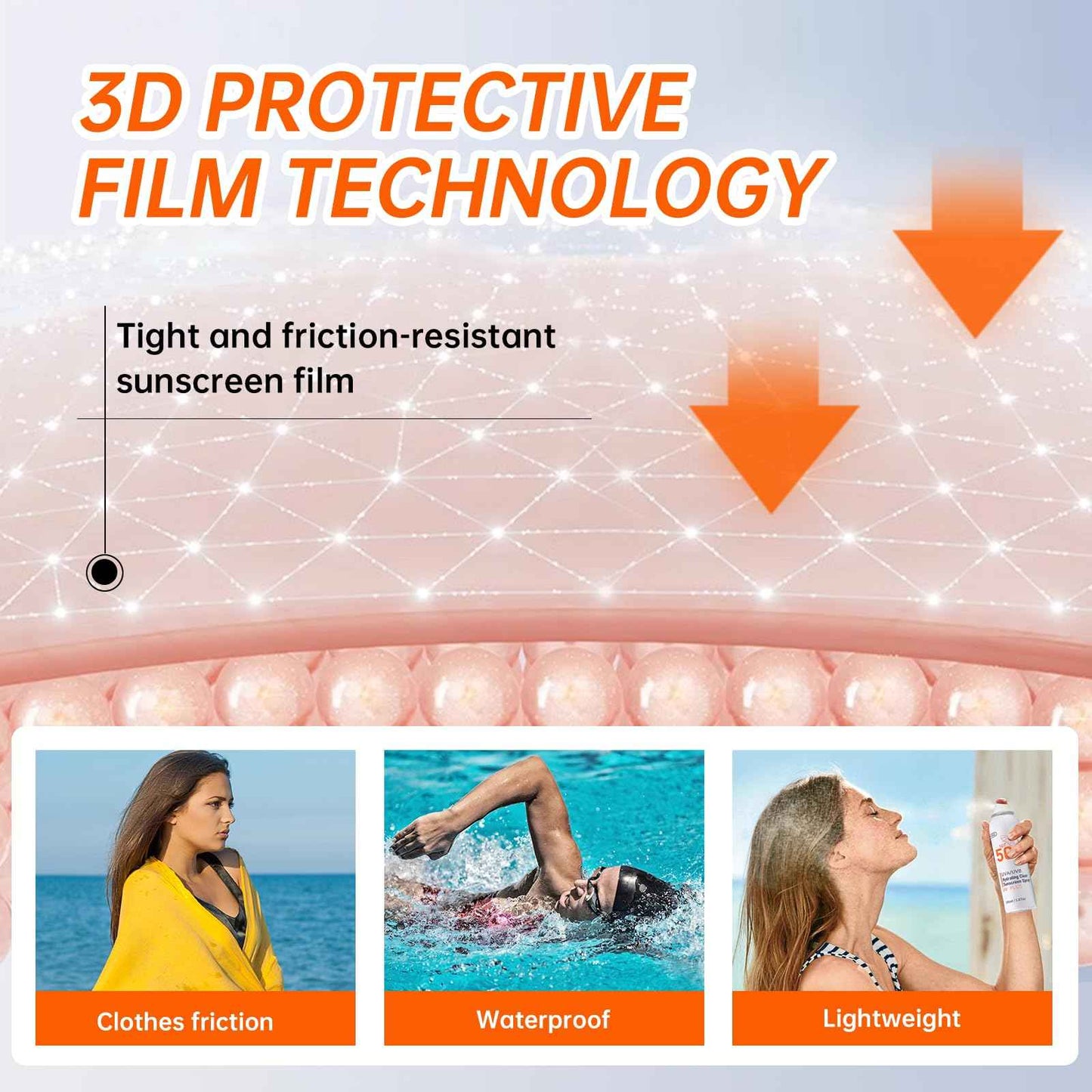 Sunscreen Spray SPF 50+ for Face & Body, Reef Safe Sunscreen Spray, Broad Spectrum UVA/UVB Sunblock, Oxybenzone-Free, Non-Comedogenic, Oil-Free, Water Resistant, 5.07oz Travel Size (2 pack)