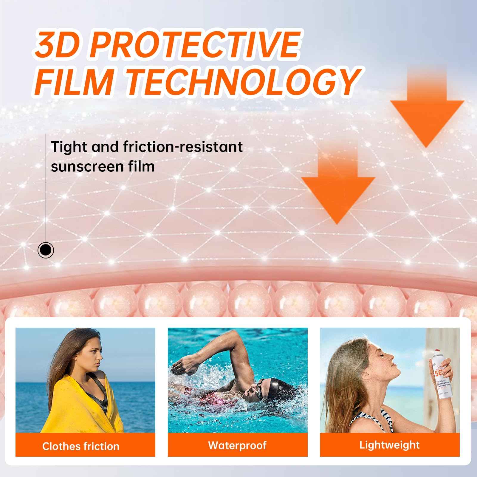 Sunscreen Spray SPF 50+ for Face & Body, Reef Safe Sunscreen Spray, Broad Spectrum UVA/UVB Sunblock, Oxybenzone-Free, Non-Comedogenic, Oil-Free, Water Resistant, 5.07oz Travel Size (2 pack)