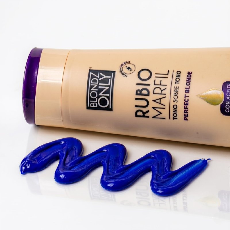 Blondz Only Hair Purple Toning Mask | Eliminates Brassiness | Neutralizes Yellow & Orange Tones | Rubio Marfil Blonde Pearl with Argan Oil Perfect Blonde (Beige) 11.8 Fluid Ounce (350 ml)