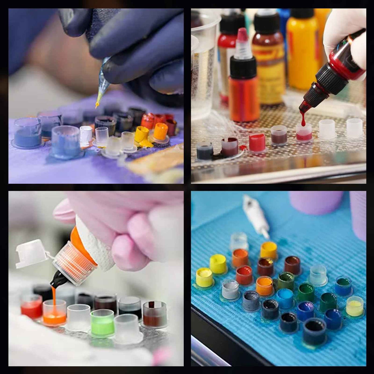 500PCS Tattoo Ink Caps with Base - Autdor Tattoo Cups #20 Extra Large Disposable Self Standing Pigment Cups Plastic Ink Cups Container Caps for Permanent Makeup Microblading Tattoo Artists