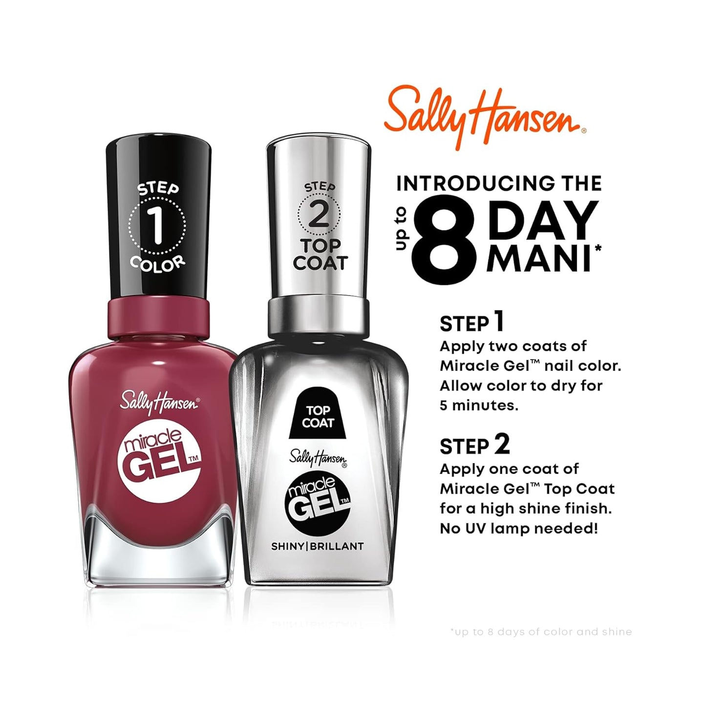 Sally Hansen Miracle Gel Nail Polish - Long-Lasting, Gel-Like Formula | 184 Frill Seeker | Soft Nude Pink