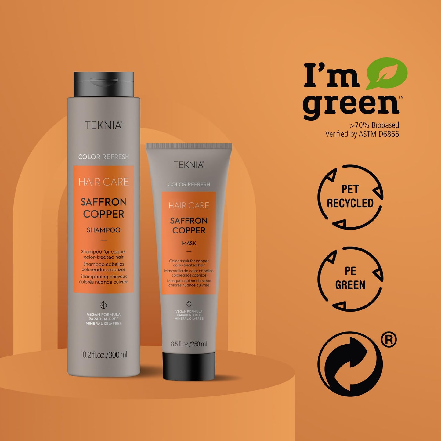 LAKMÉ Teknia Saffron Copper Color Refresh Hair Mask, Color Depositing Conditioner for Copper Hair, 8.5 Fl Oz