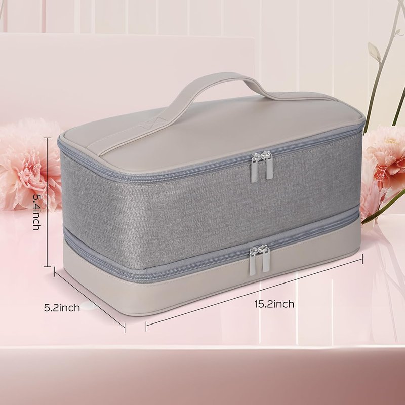 Travel Carrying Case for Shark Flexstyle | Double-Layer Hair Tool Storage Bag - Gray