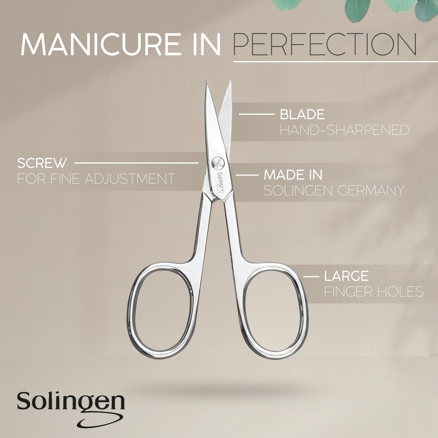 Manicure Set Solingen Made in Germany - 7 Piece Exclusive Finger & Toe Nail Clippers Kit for Women and Men in Real Leather Case, Color Blue