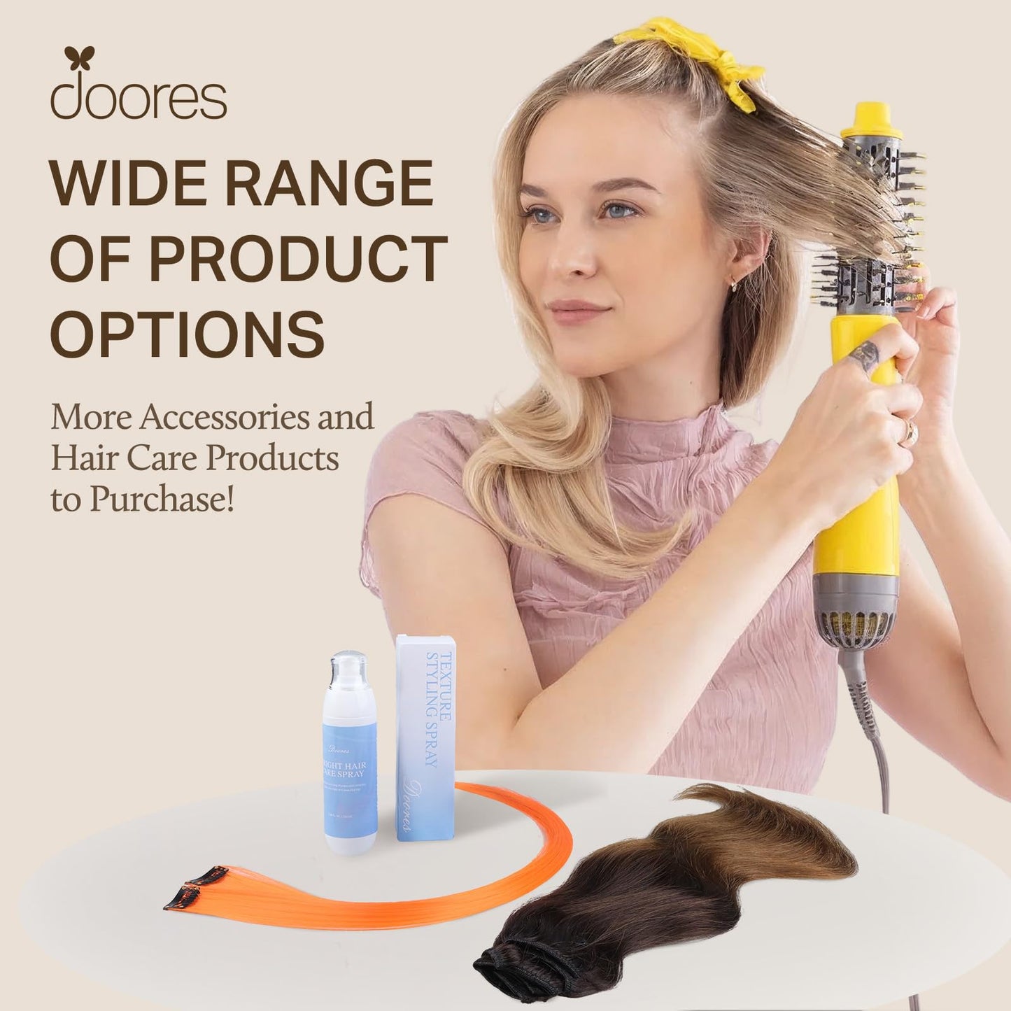 DOORES Light Pink Hair Extensions, 25g/25s 22 Inch I Tip Human Hair Extensions for Women