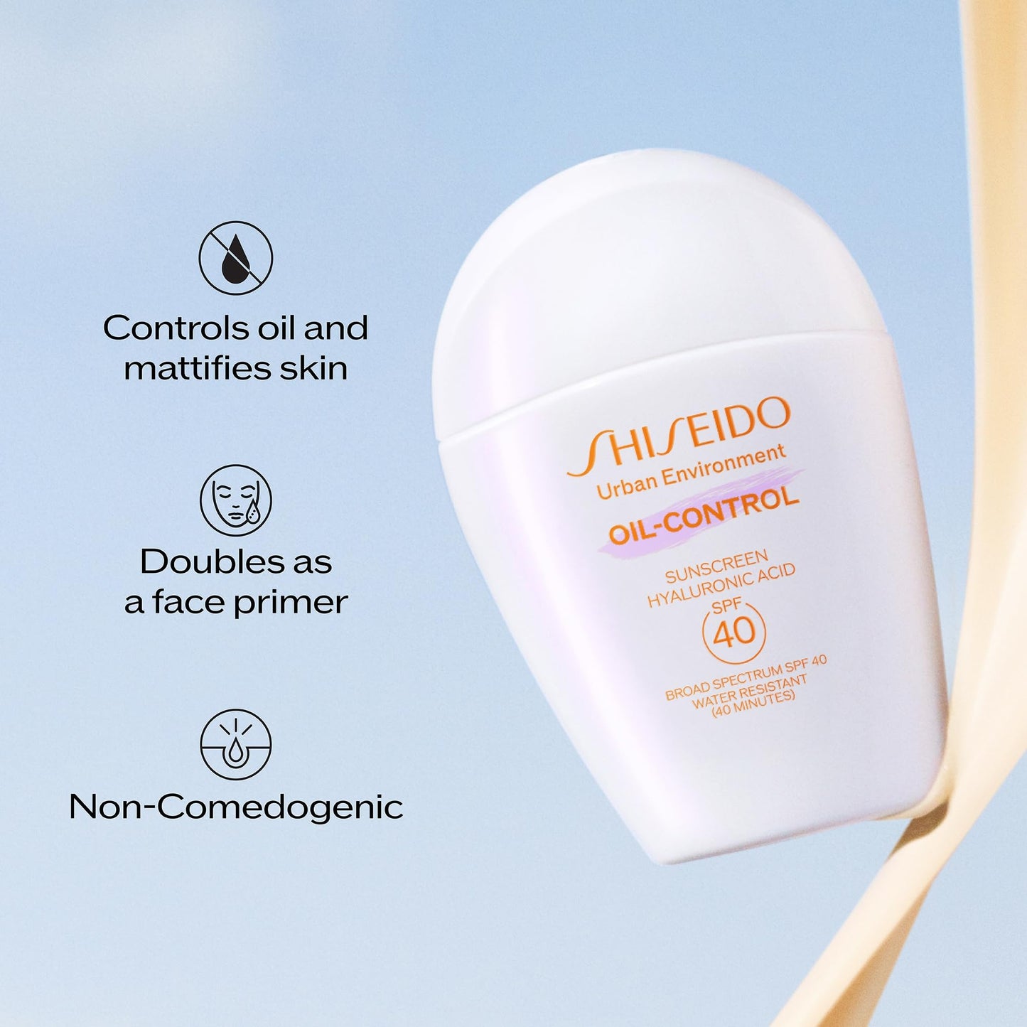 Shiseido Urban Environment Oil-Free Sunscreen - Protects, Hydrates, Mattifies & Works as Face Primer - Water Resistant for 40 Minutes - Non-Comedogenic - 143 mL