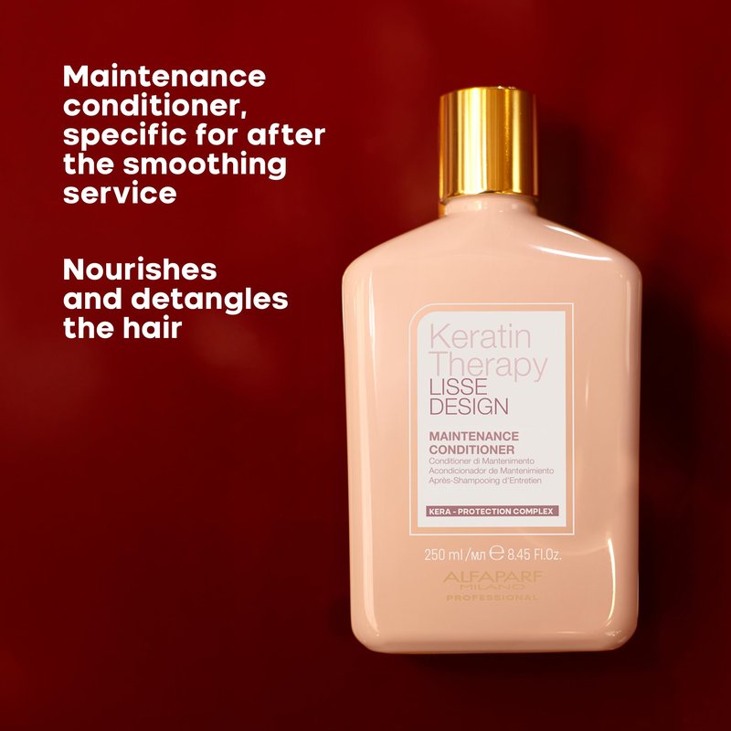 ALFAPARF MILANO Lisse Design Keratin Conditioner - Frizz Control - Maintains Keratin Smoothing Hair Treatment - Hydrating with Collagen and Keratin - For Dry, Damaged Hair (8.45 oz)
