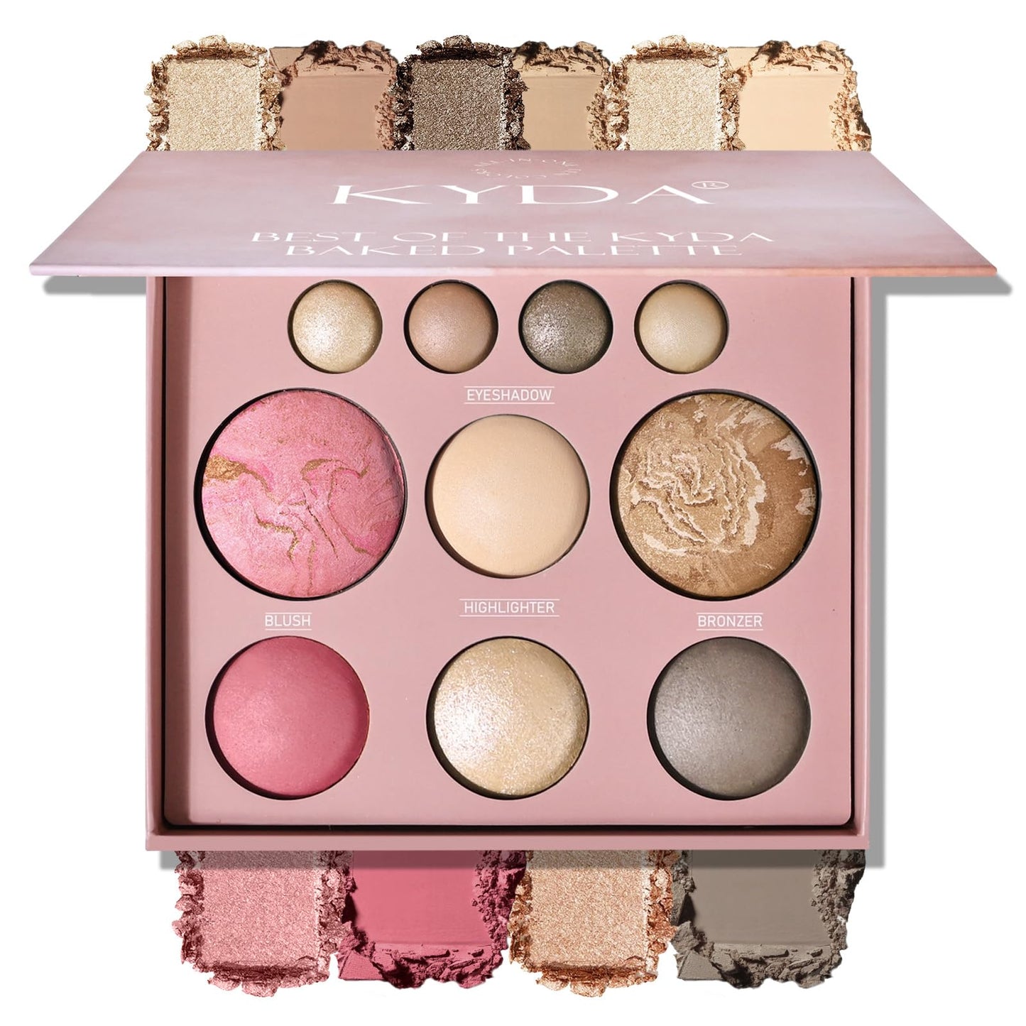 KYDA Best Of The Baked Makeup Palette for Older Women, 10 Colors Full Size
