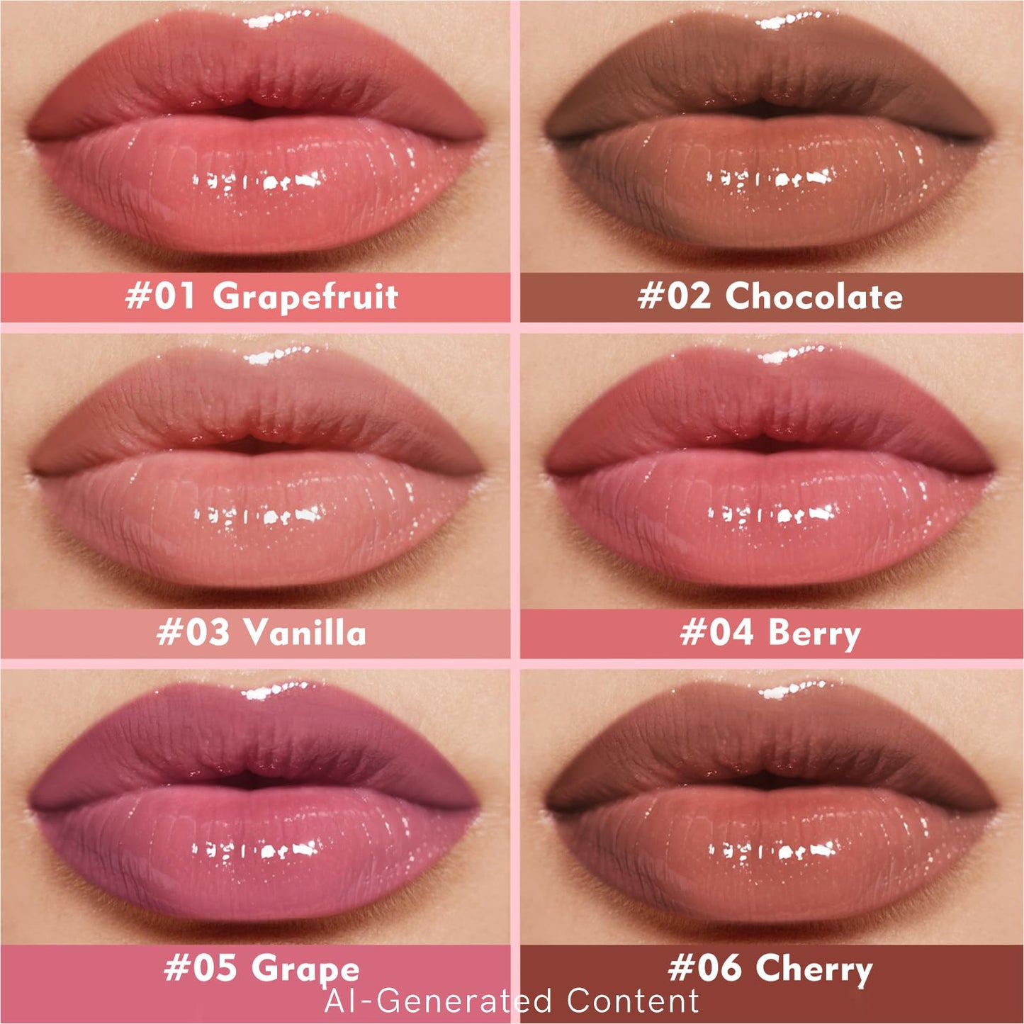 KIMUSE 6 Pcs Tinted Lip Butter Hydration Balm Set, 6 Flavored Shades Hydrating Plumping Gloss with Hyaluronic Acid & Vitamin E, Sheer Tint, Non-Sticky | Vegan Lip Care Makeup for Dry Lips & Daily