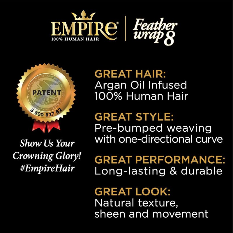 Sensationnel Empire Bump Weaving Hair Extensions - 8-Inch Human Hair Short Bun Wrap | Jet Black Color
