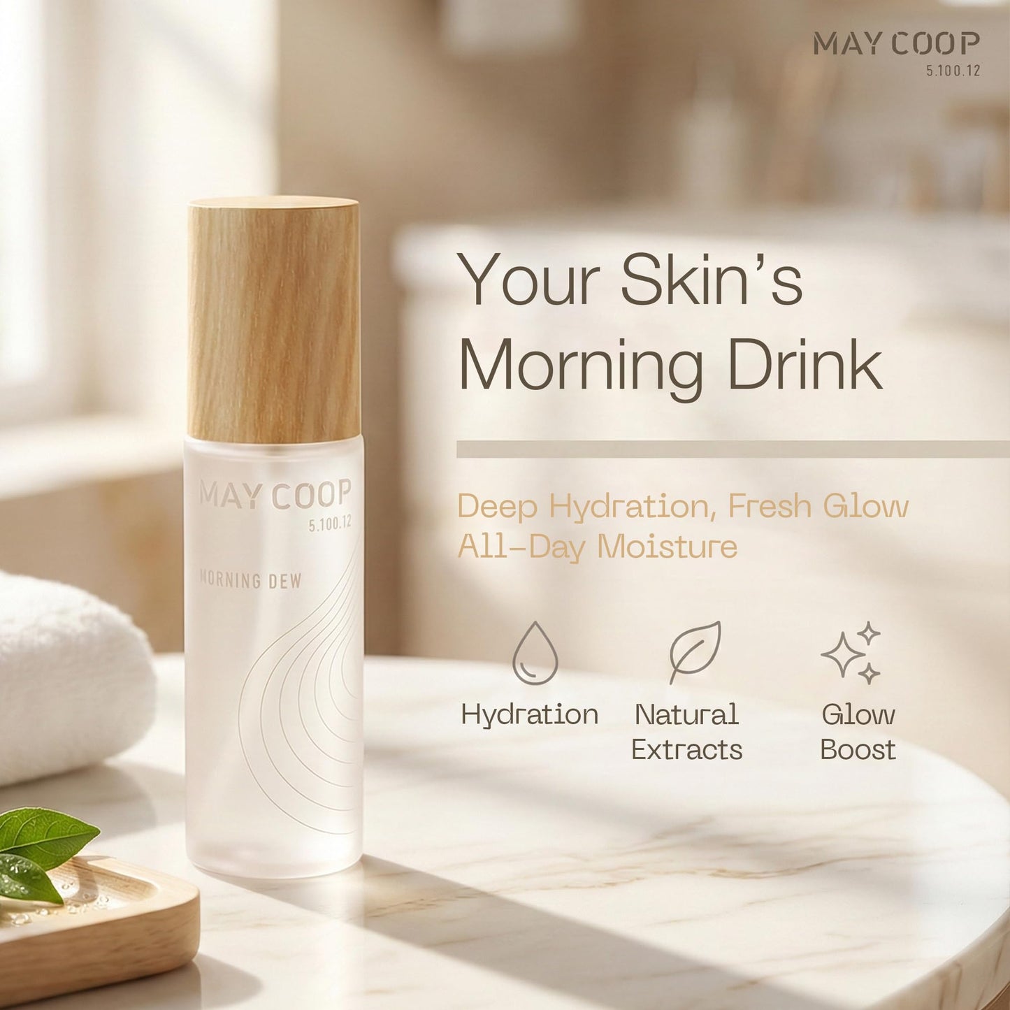MAY COOP Raw Morning Dew Face Mist | Korean Hydrating Mist with Maple Water & Hyaluronic Acid, Lightweight Facial Spray for Refreshing Daily Care, Suitable for Sensitive Skin, 2.71 fl oz