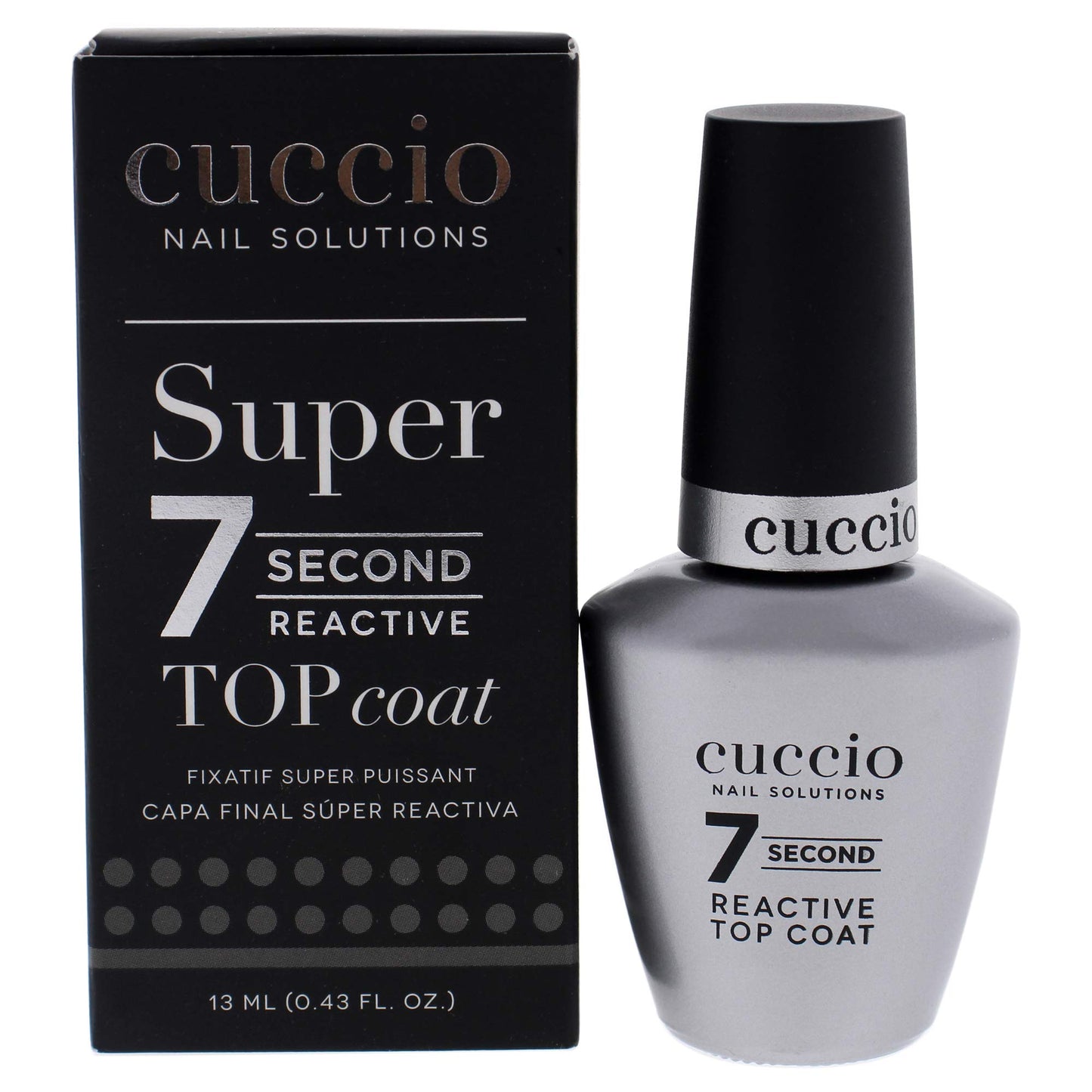 Cuccio Colour Super 7 Second Nail Top Coat - Super Quick Drying Formula - Creates A High Gloss Finish With Incredible Long-Lasting Durability - Formulated With Super Seal Technology - 0.43 Oz