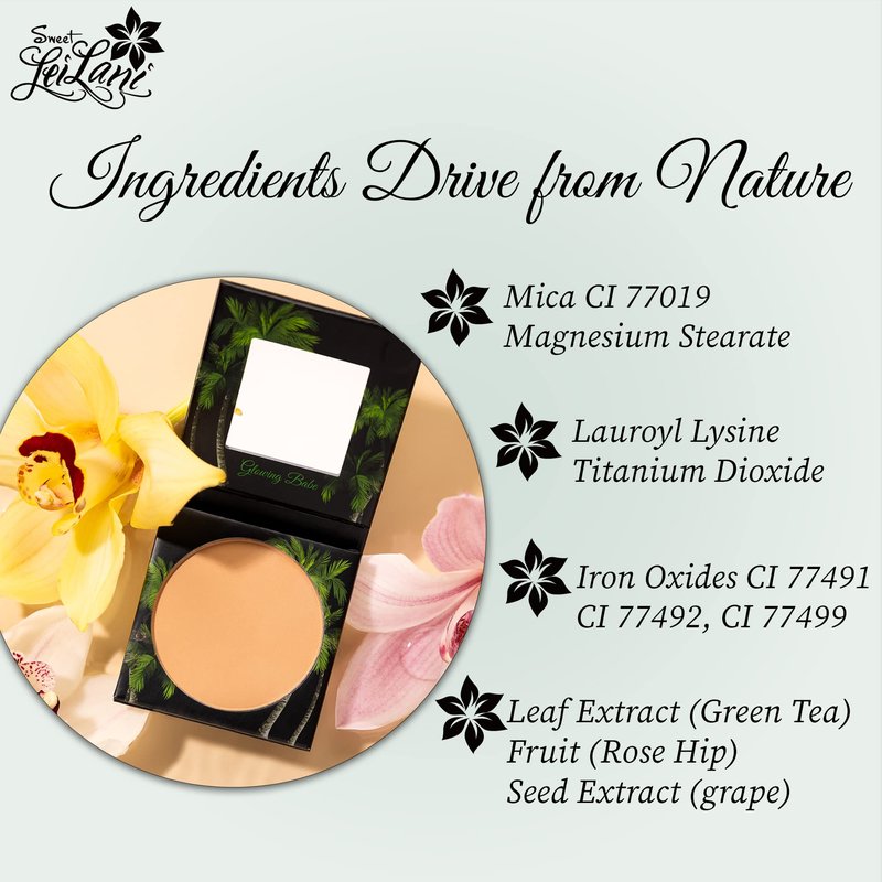 Sweet LeiLani Setting Powder Mineral Finishing Powder- Face Powder Makeup and Matte Long Lasting Pressed Powder Compact | Sea |