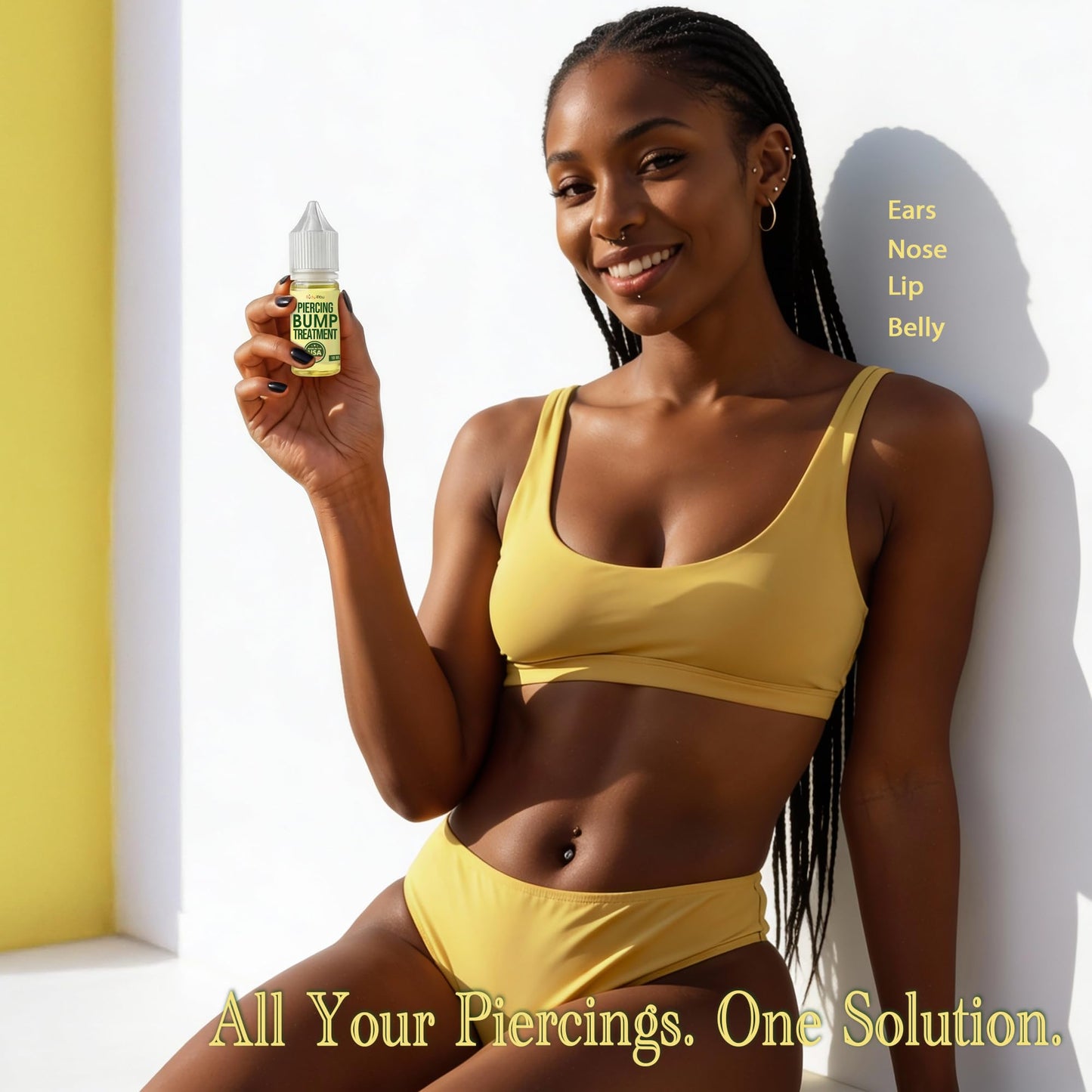 BodyJ4You Keloid Bump Removal Oil - Piercing Aftercare Shrinking Drops - Nose Ear Septum Belly Cartilage Scar Treatment Piercing Bump Solution - Tea Tree Jojoba Essential Oils Keloid Care (Pack of 4)