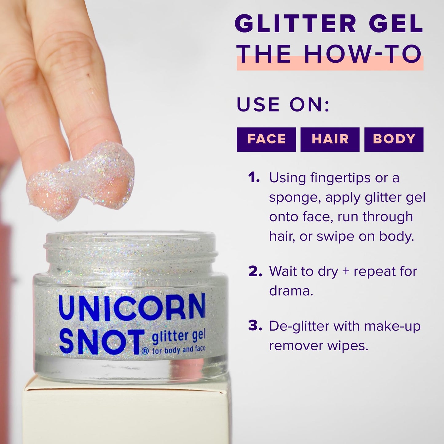 UNICORN SNOT Holographic Face Glitter & Body Glitter Gel | Hair Glitter, Vegan & Cruelty Free, 1.7 oz Silver Glitter (Disco)