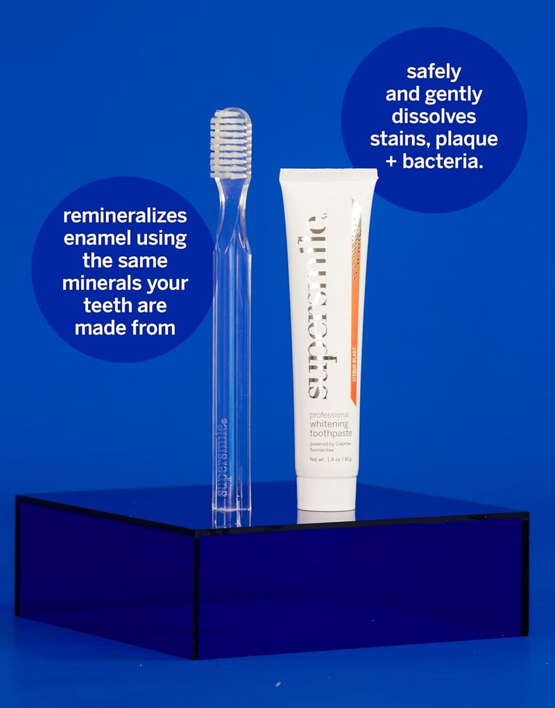 Supersmile Fluoride-Free Whitening Kit | Professional Grade Toothpaste & Toothbrush - Whitens Up to 6 Shades, 1.4 oz