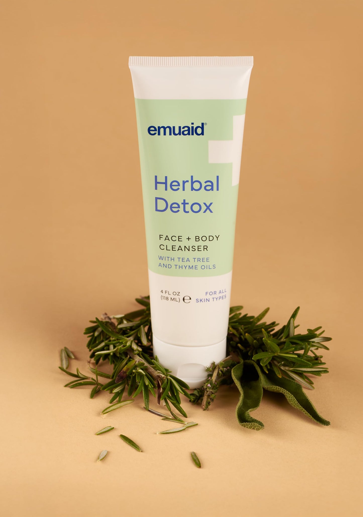 emuaid Herbal Detox Face and Body Cleanser, Foaming Botanical Gel, 4oz