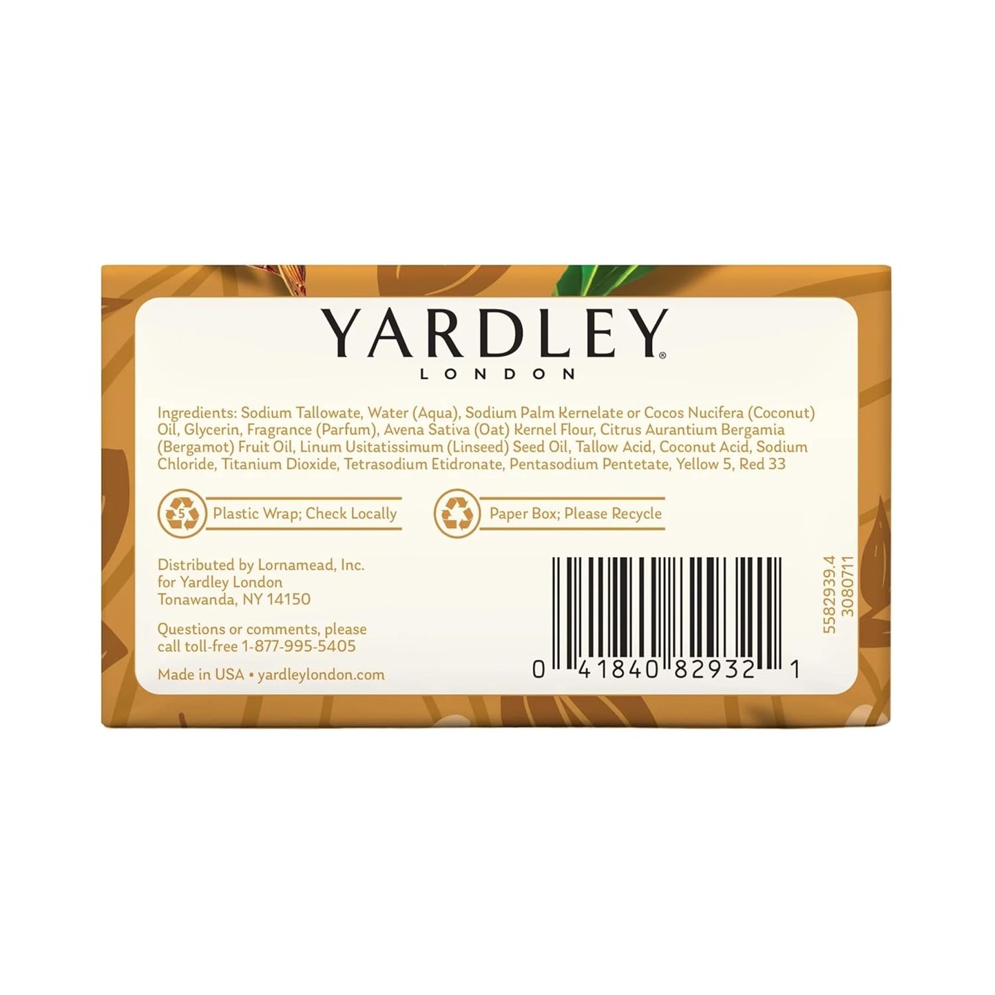Yardley London Oatmeal & Almond Bath Bar - Naturally Moisturizing | 4 oz (Pack of 10)