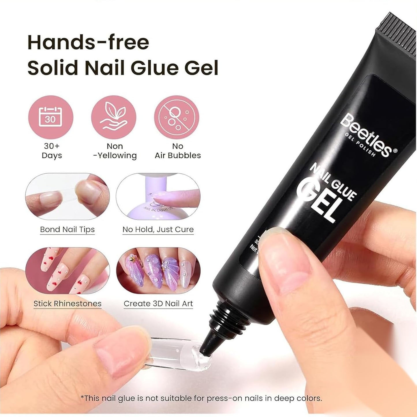 Beetles Etch-X Gel Nail Kit, Short Almond Acrylic Tips, 576 pcs, 12 Sizes