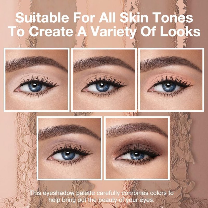 evpct 10 Colors Matte Nude Eye Shadow Palette Makeup for Older Women, Nude Brown Pink Cocoa Taupe Mauve Neutral Matte Cream Smokey Mini Eyeshadow Palette for Blue Green Eyes, Contour Makeup Palettes 4